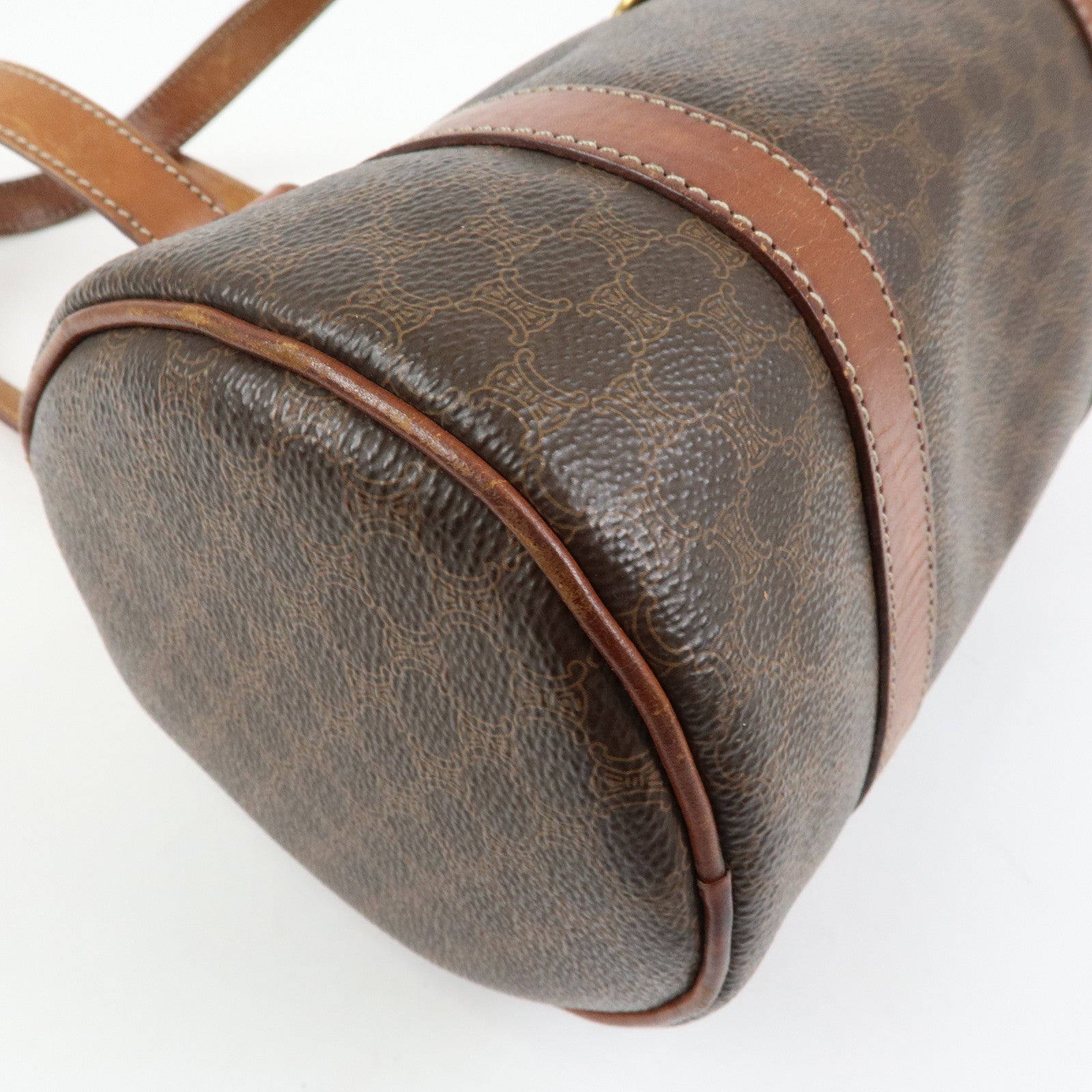 CELINE Macadam PVC Leather Shoulder Bag Hand Bag Brown