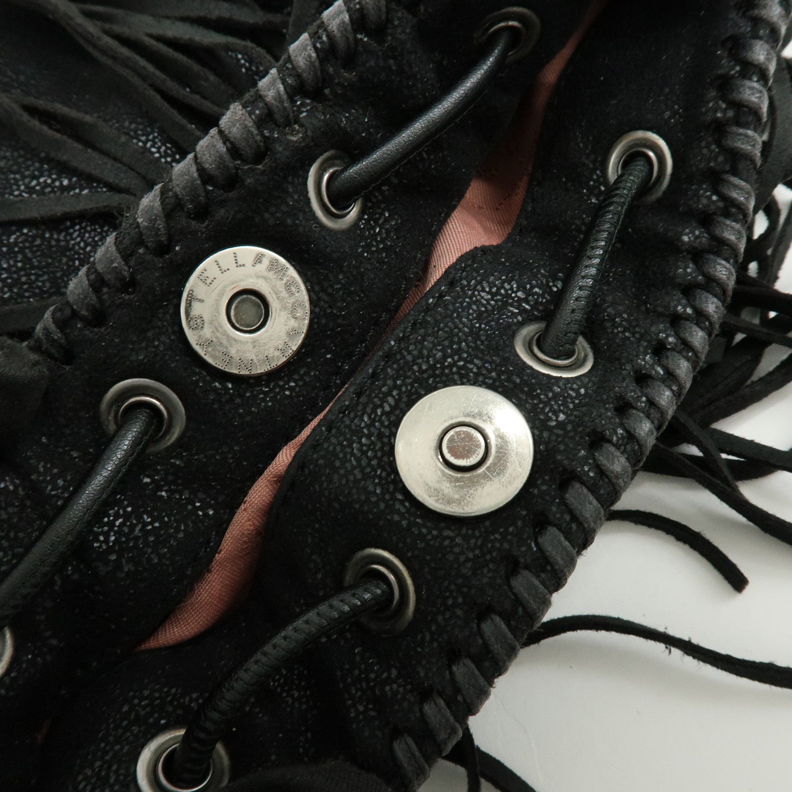 STELLA MCCARTNEY Falabella Fringe Bucket Shoulder Bag Black