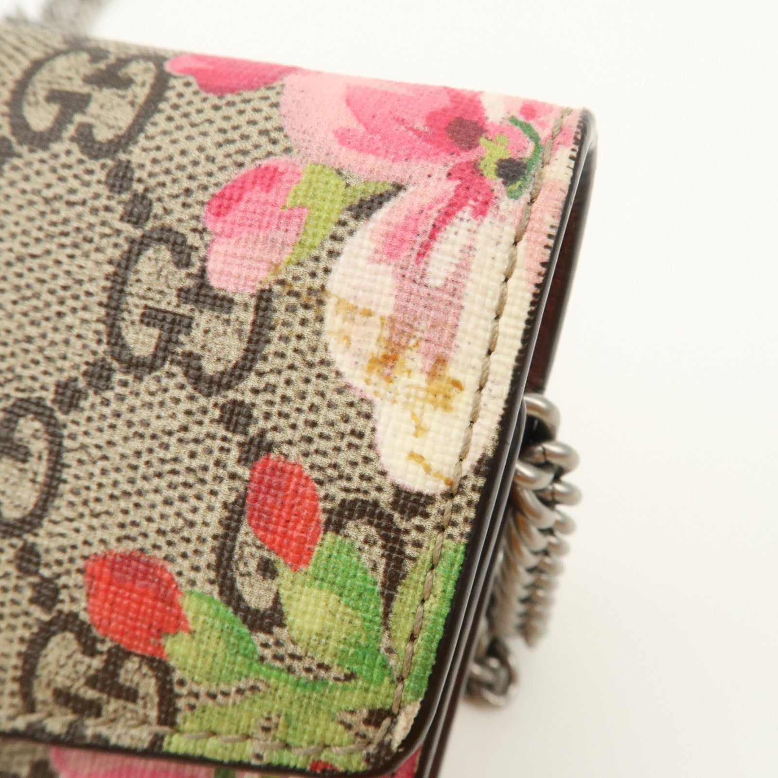 GUCCI Dionysus GG Supreme Chain Shoulder Bag Flower Beige 401231