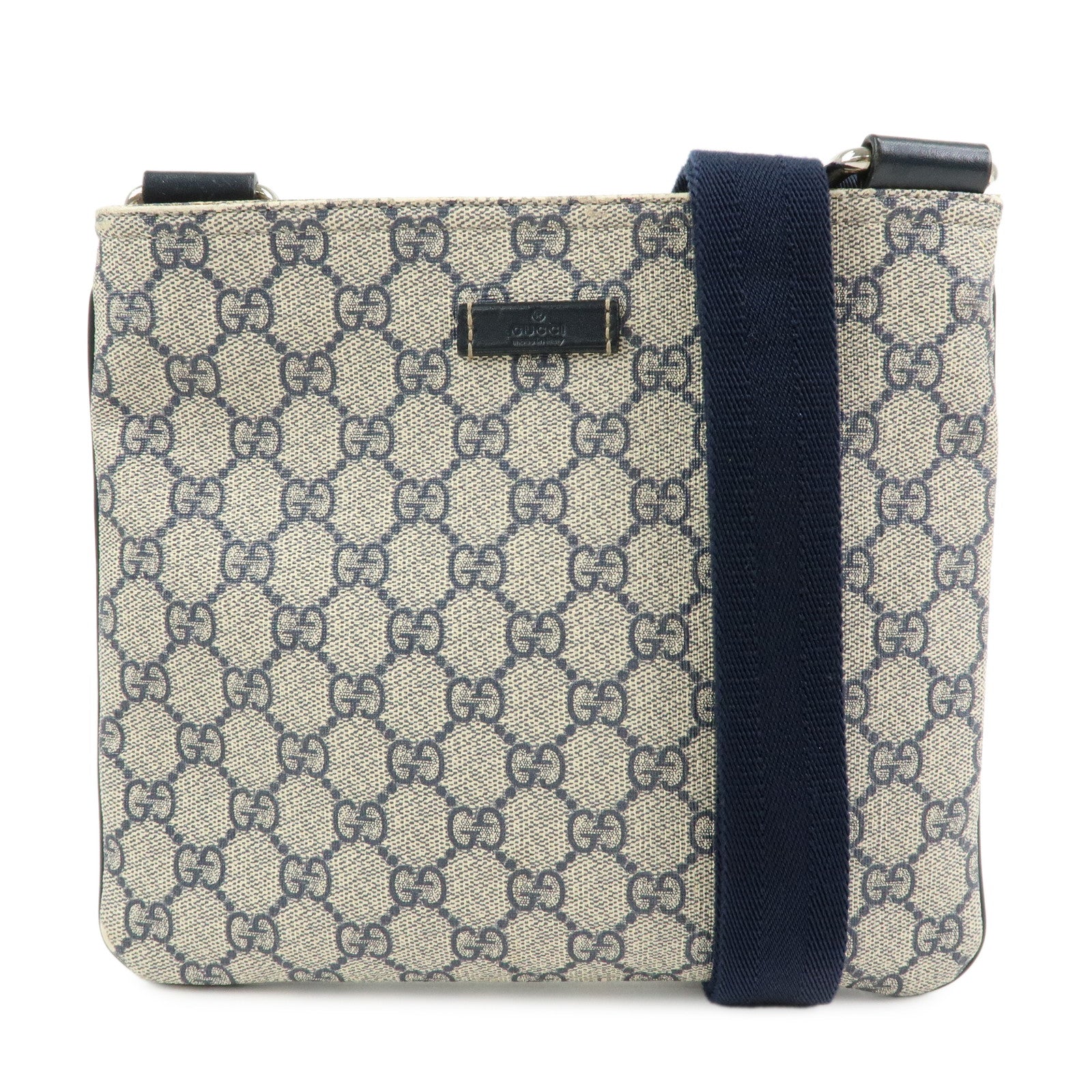 GUCCI GG Supreme Leather Shoulder Bag Crossbody Bag Beige 201538