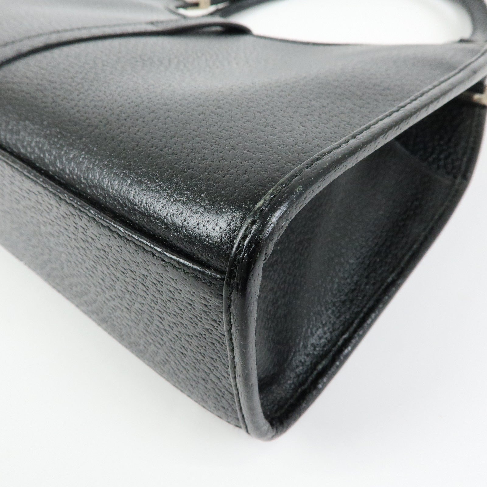 GUCCI Jackie Leather Hand Bag Black 0021068