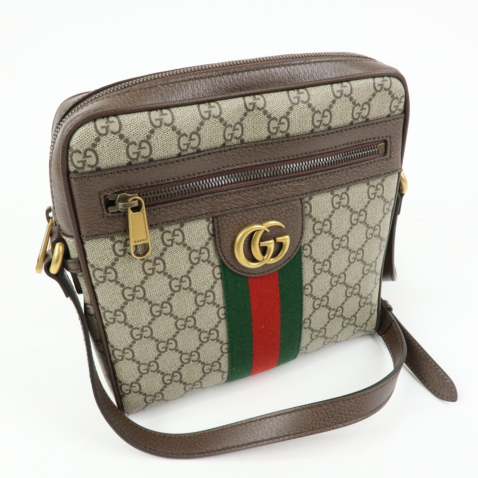 GUCCI Ophidia GG Supreme Canvas Leather Shoulder Bag Beige 547926