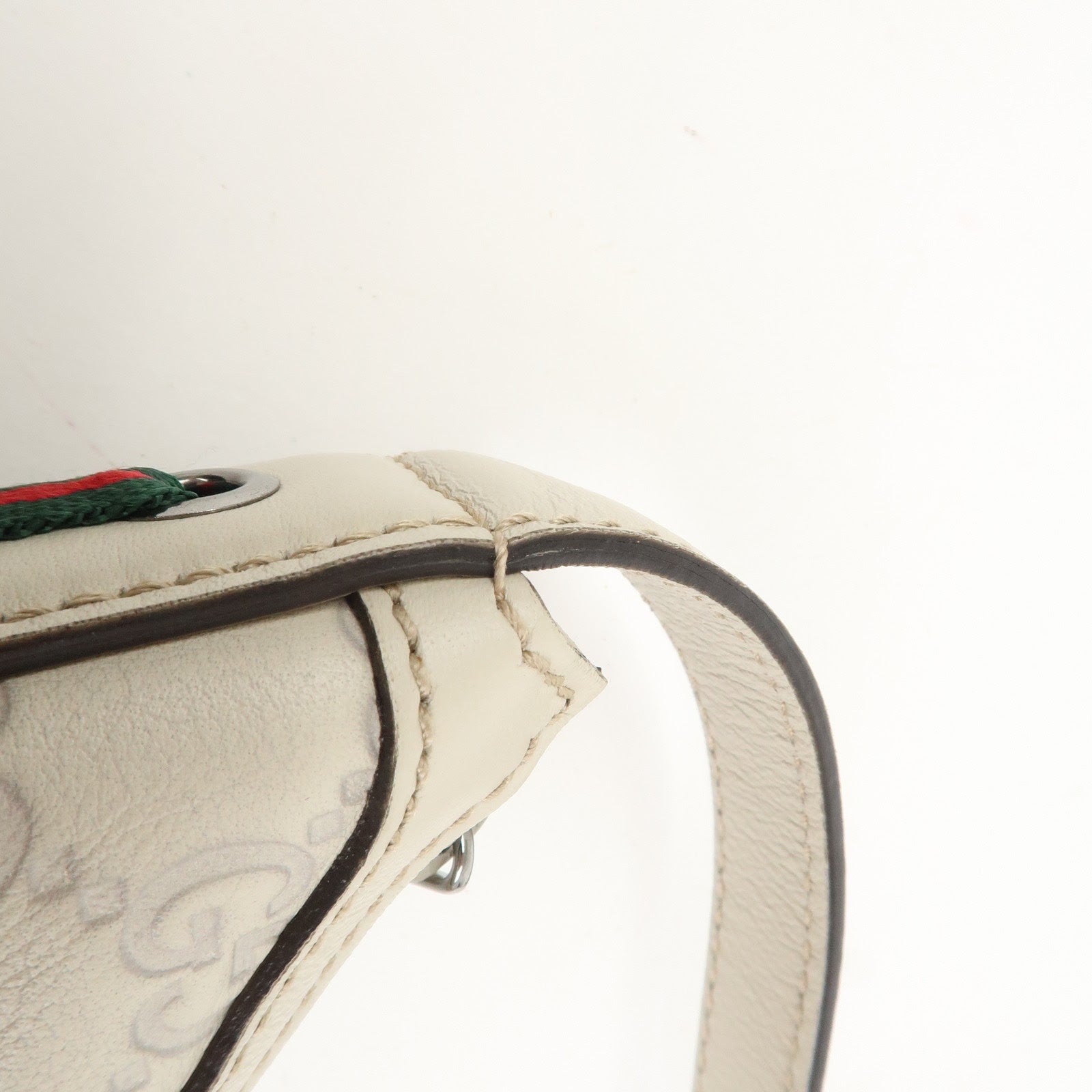 GUCCI Sherry Guccissima Leather Shoulder Bag Hand Bag Ivory 293596