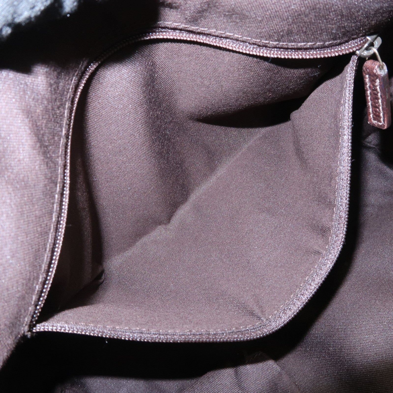 GUCCI Abbey GG Canvas Leather Tote Bag Beige Dark Brown 141471 Used