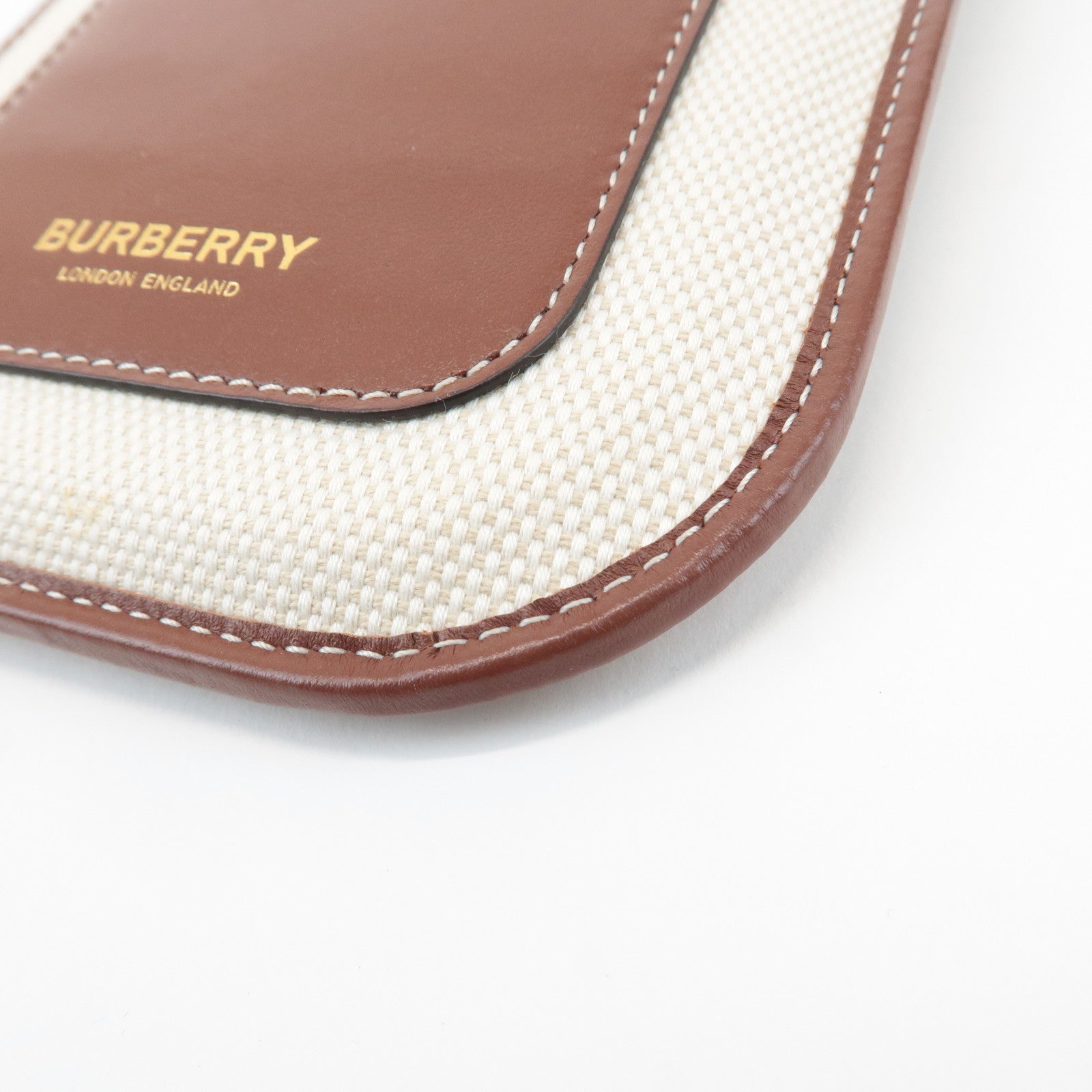 BURBERRY ANNE Phone CB Canvas Leather Smart Phone Shoulder Bag