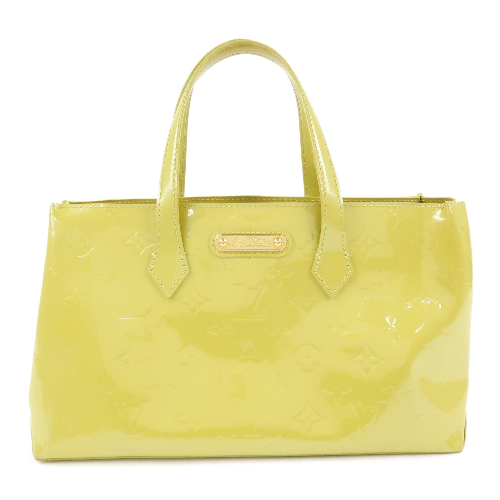 Louis Vuitton Monogram Vernis Wilshire PM Hand Bag Green M91643