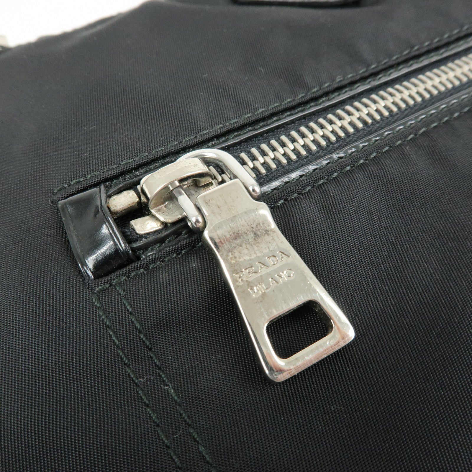 PRADA Triangle Logo Nylon Shoulder Bag Crossbody Bag Black BT0715