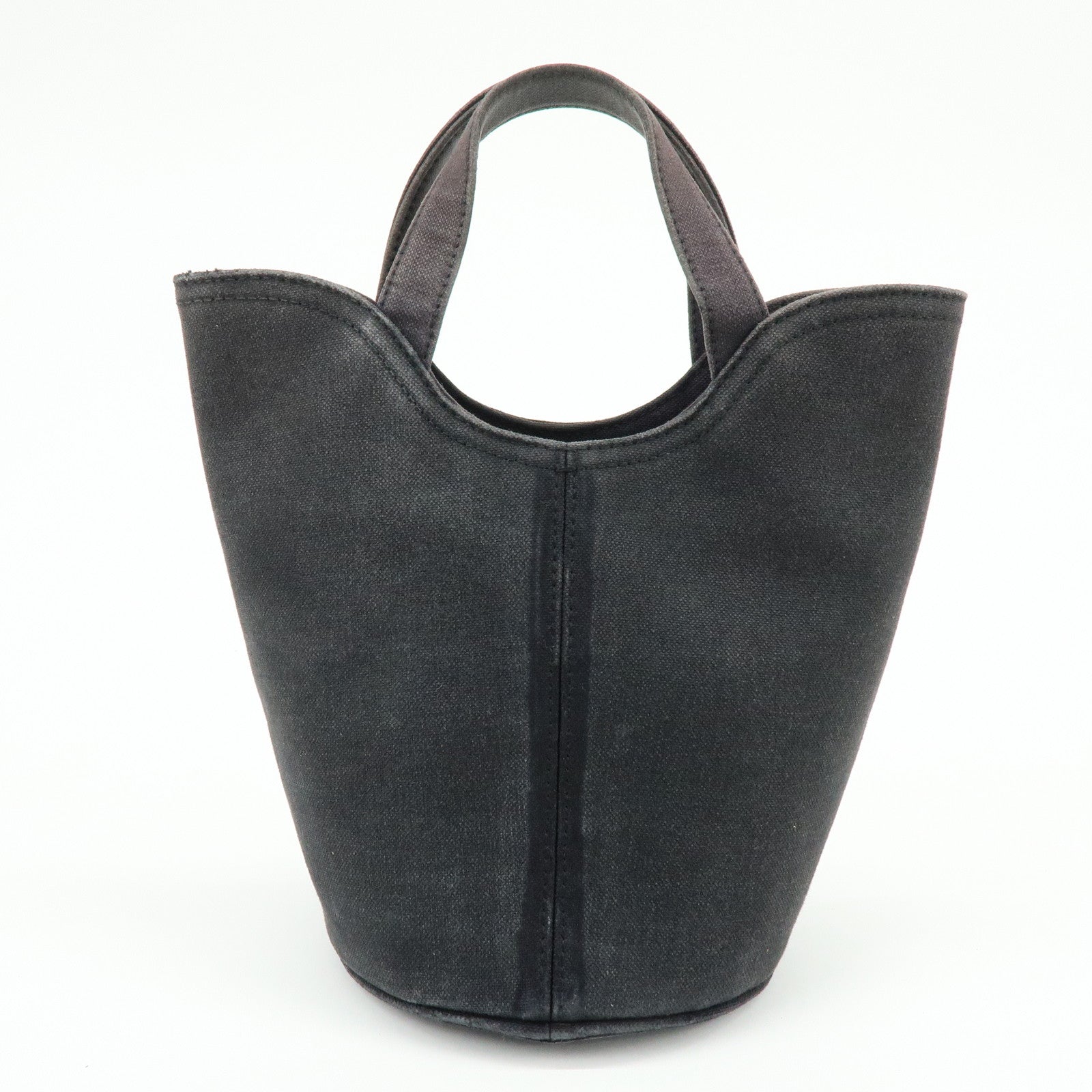 BALENCIAGA WAVE XS Canvas Hand Bag Mini Tote Bag Black 619979