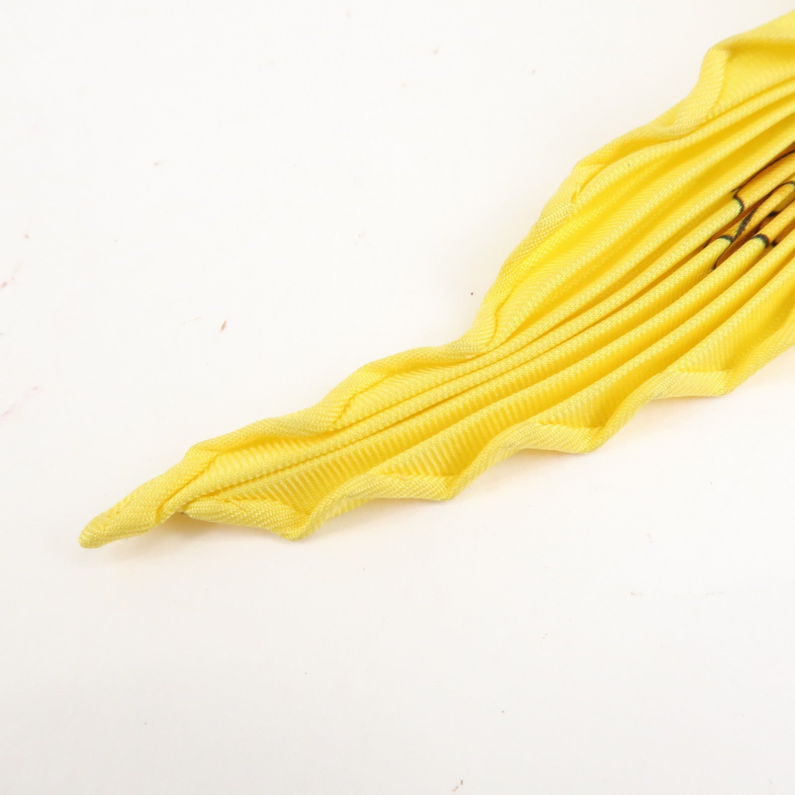 HERMES pleats Carre 90 Silk 100% Scarf Yellow Green Purple Red Used