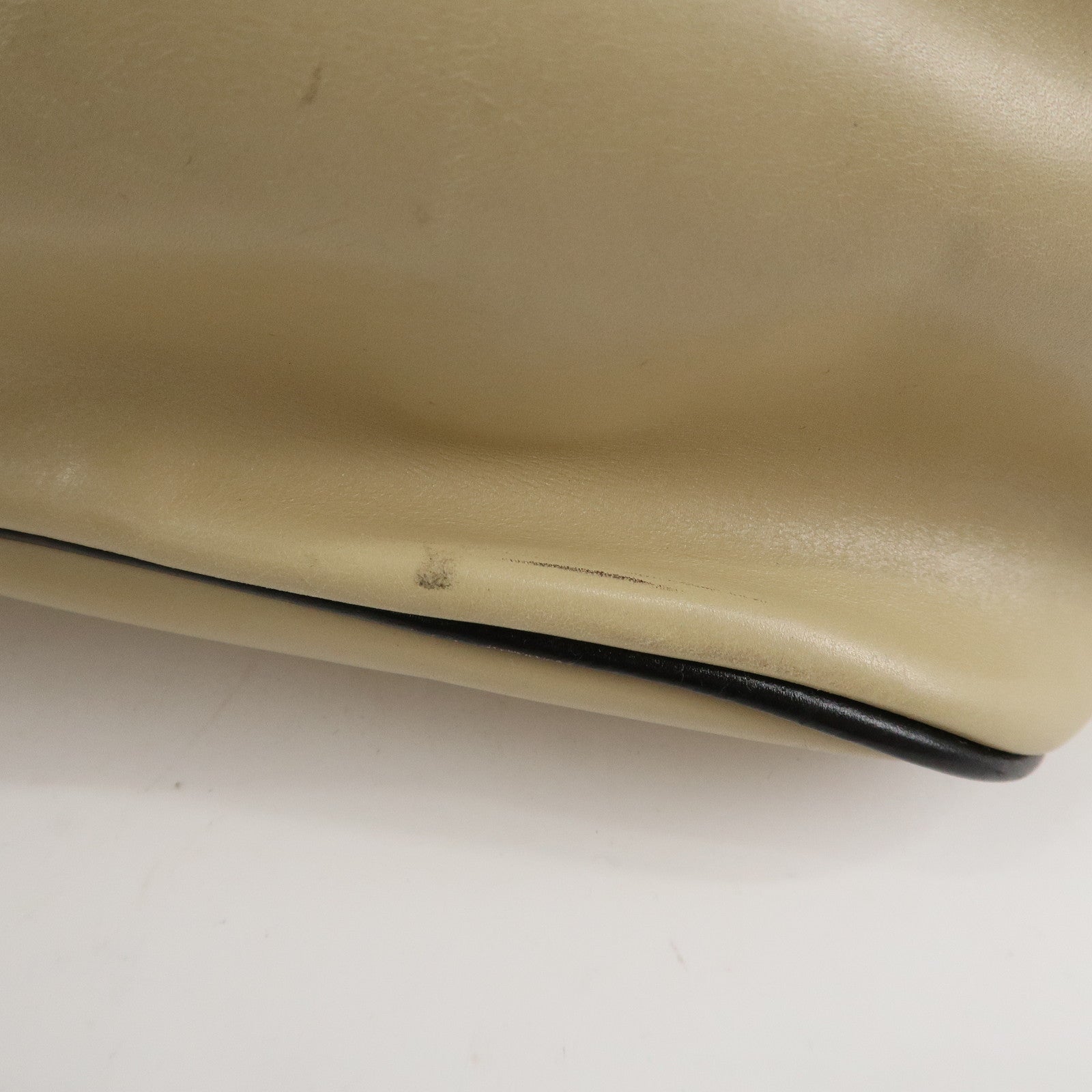 PRADA Leather Bowling Bag Boston Bag Ivory Silver Hardware BL0049 Used