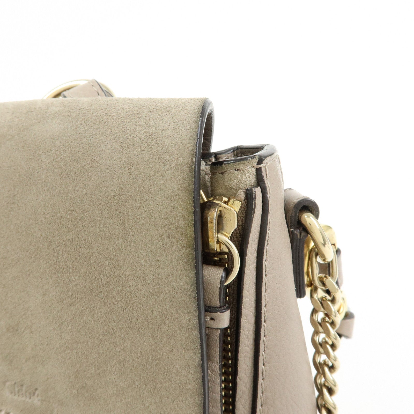 Chloe Faye Suede Leather 2Way Bag Shoulder Bag Backpack Gray