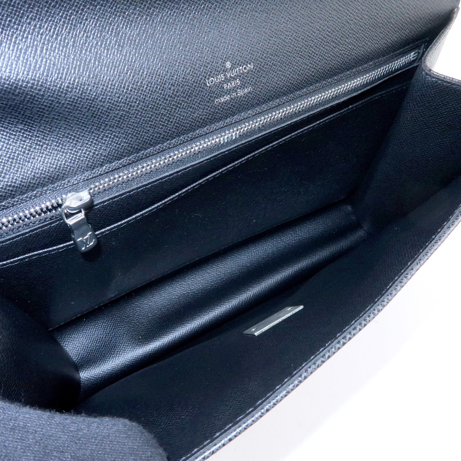 Louis Vuitton Taiga Leather Selenga Clutch Bag Ardoise M30782 Authentic Used F/S