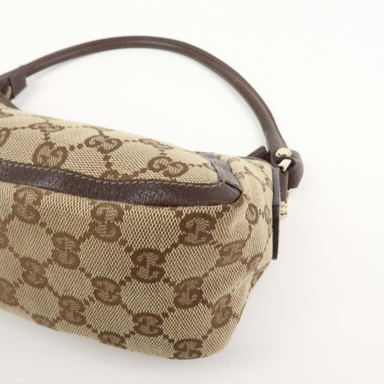 GUCCI Abbey GG Canvas Leather Shoulder Bag Hand Bag Beige 130939