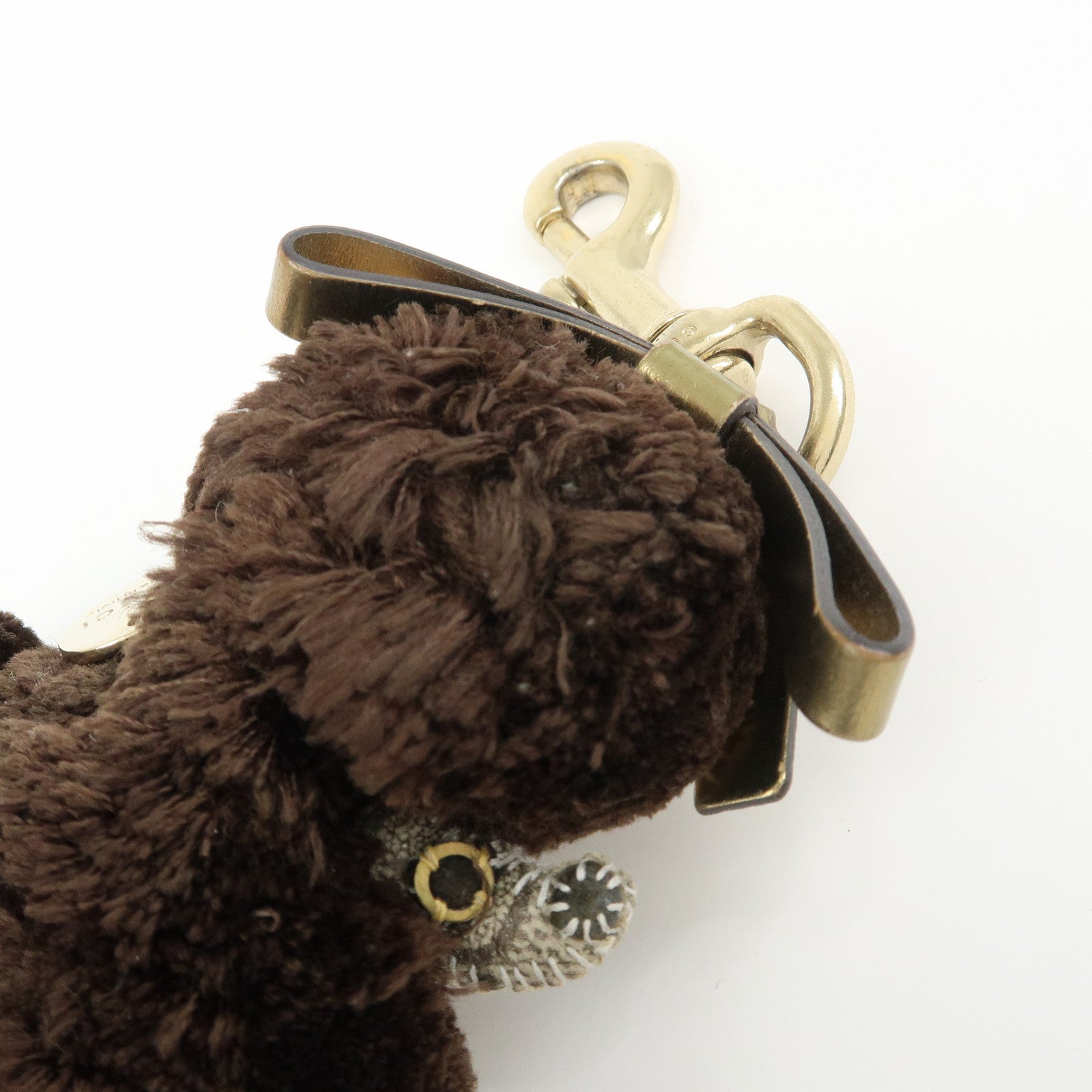 GUCCI Gucciori GG Supreme Leather Toy Poodle Lulu Bag Charm Brown