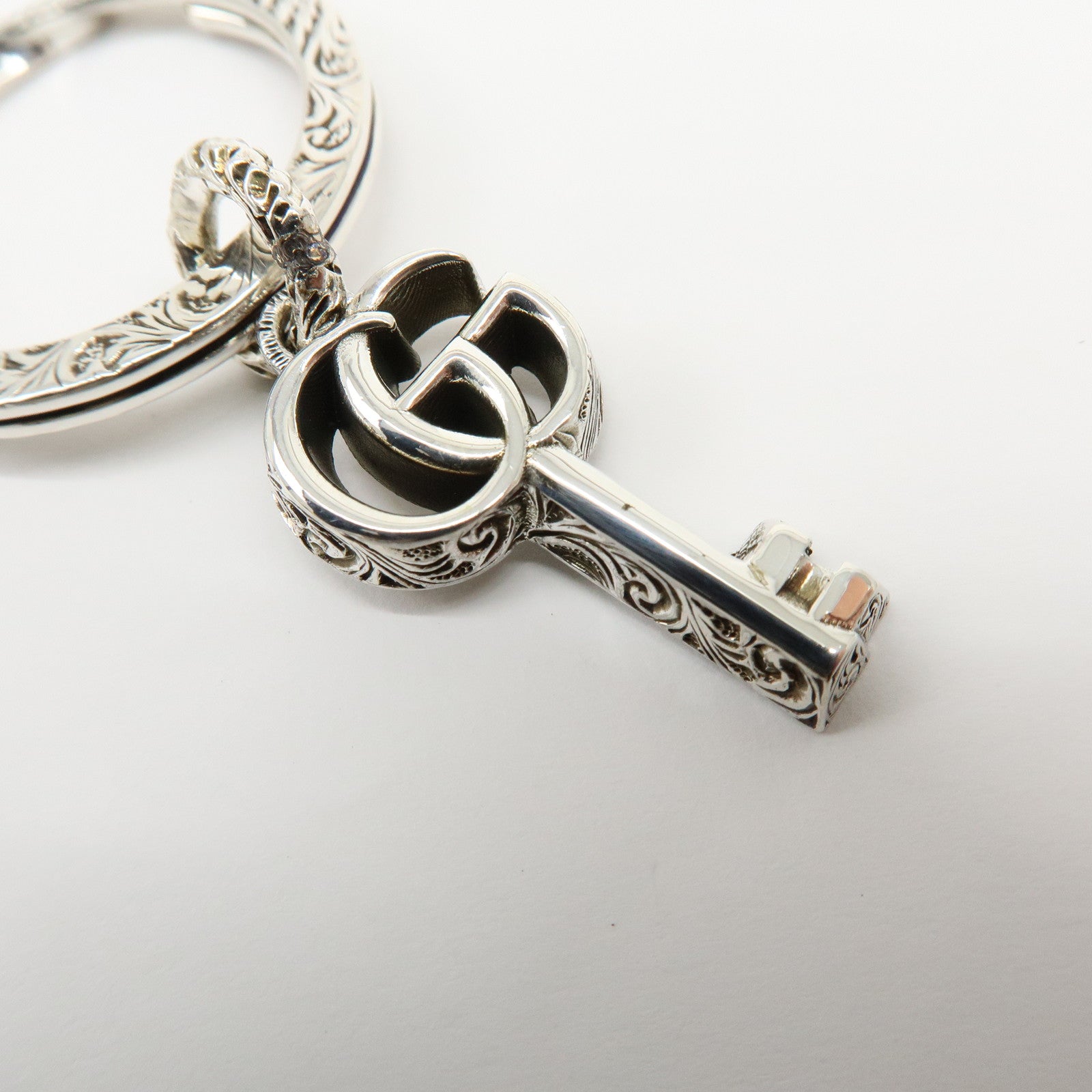 GUCCI Double G Key Motif Bag Charm Key Holder SV925 Silver