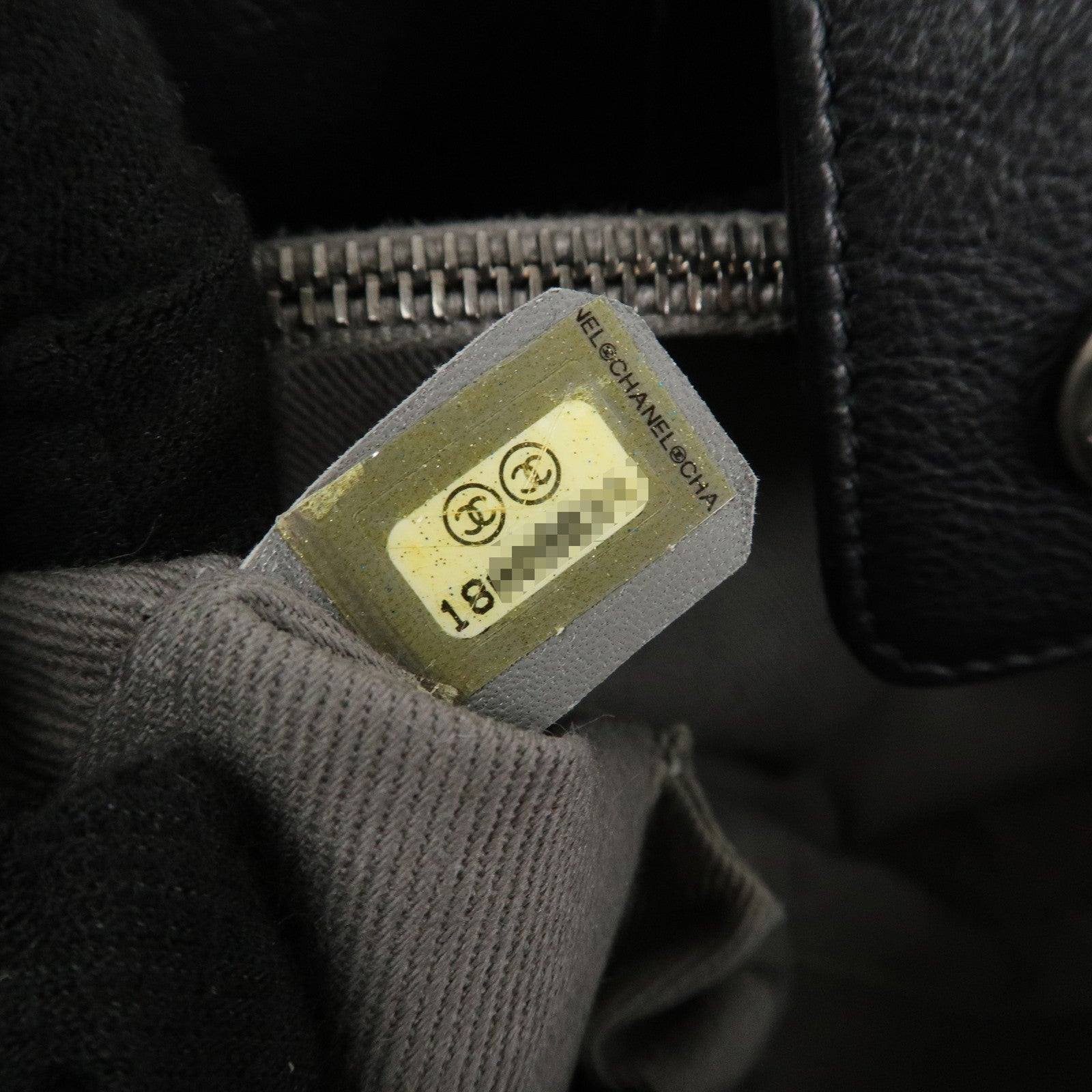 CHANEL COCO Mark Wild Stich Leather Chain Shoulder Bag Black Used