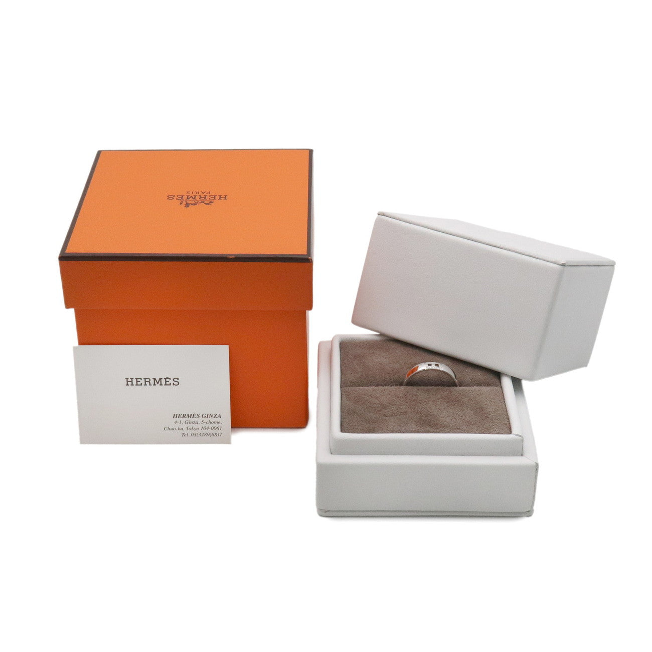 HERMES Ever Heracles 11P Diamond Ring #50 750WG White Gold US5-5.5