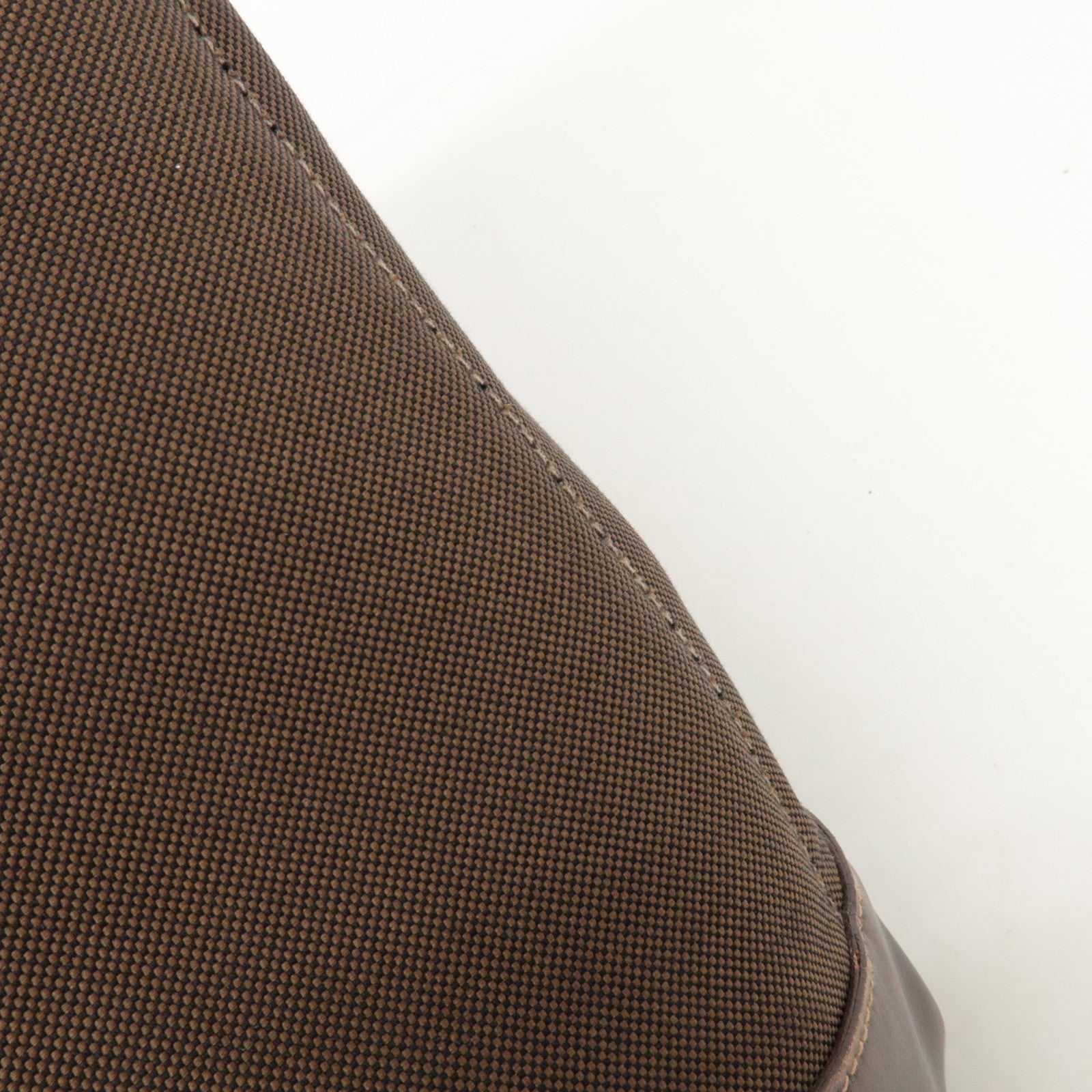 PRADA Triangle Logo Jacquard Leather 2Way Bag Tote Bag Brown Used