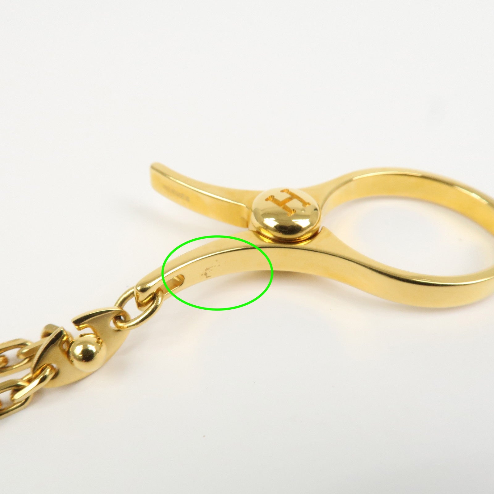 HERMES Filou Metal Glove Clip Glove Holder Gold