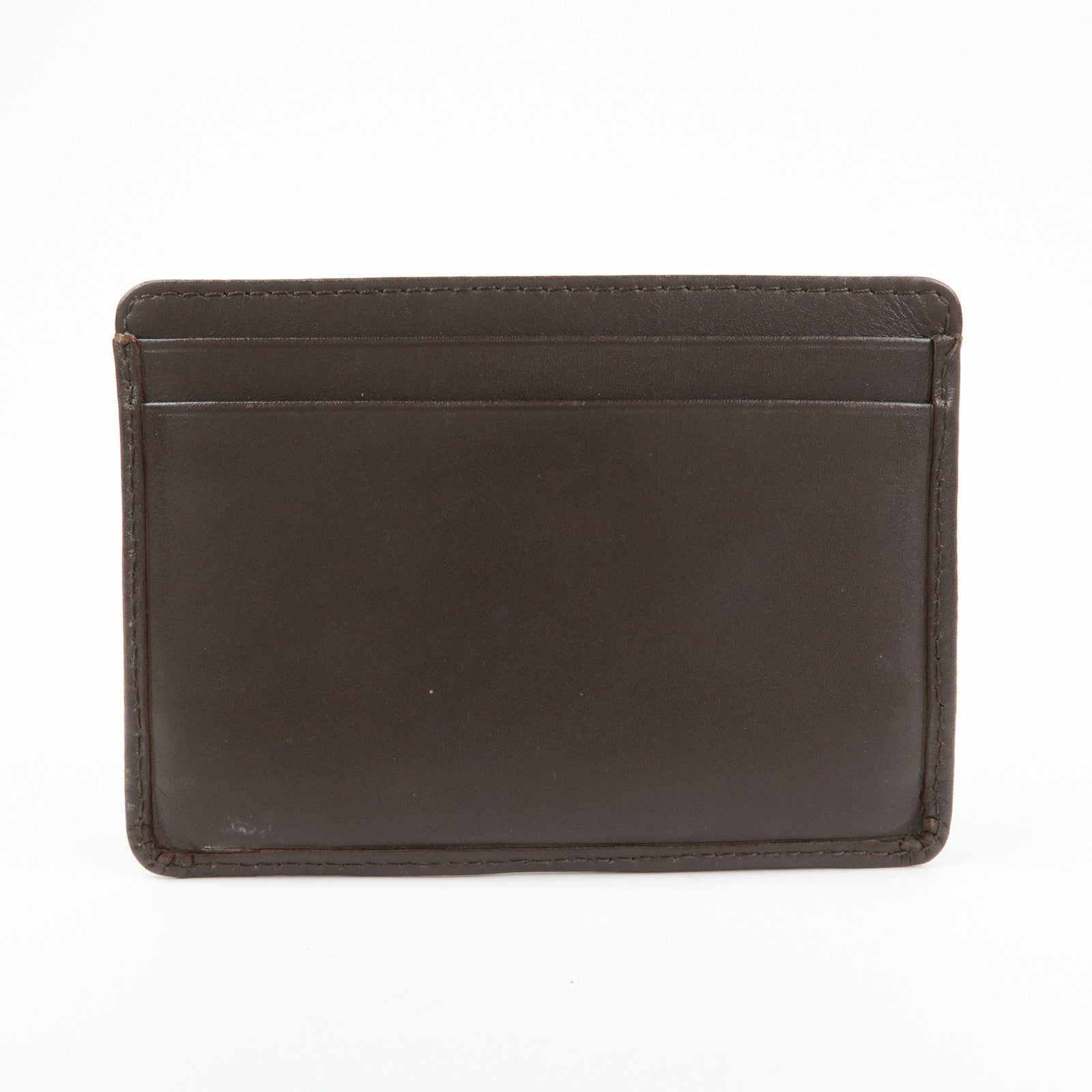 CHANEL Cambon Line COCO Mark Lamb Skin Leather Card Case A26725