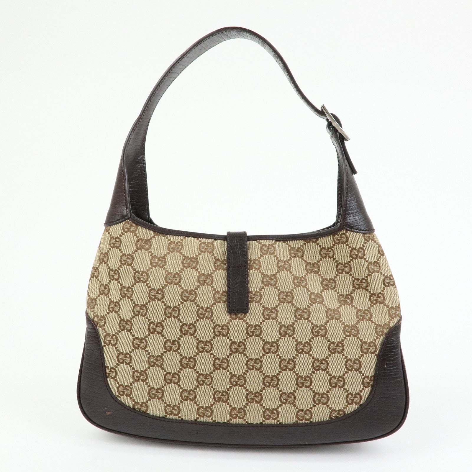GUCCI Sherry Jackie GG Canvas Leather Shoulder Bag Hand Bag 00963
