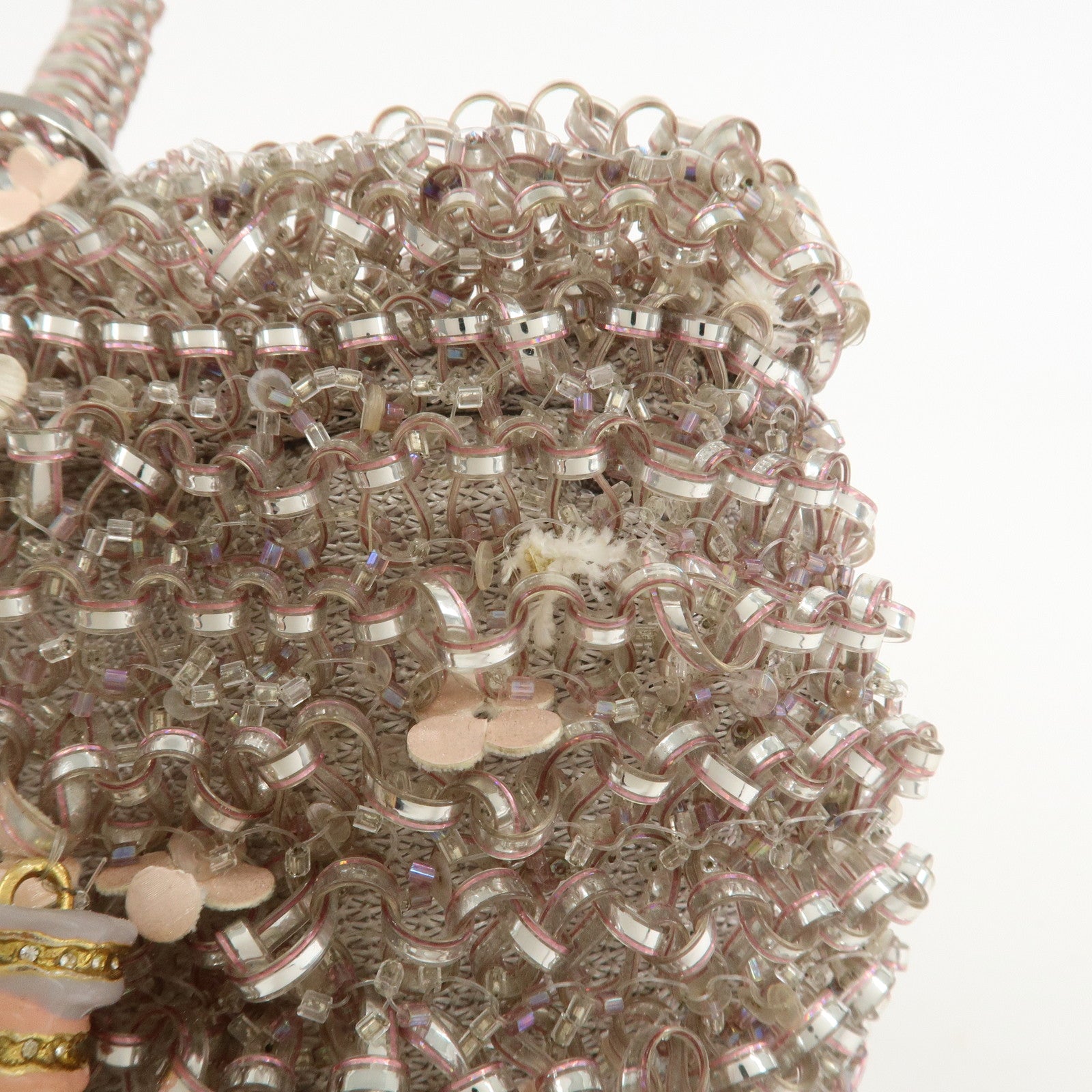 ANTEPRIMA Wire Bag PVC Leather Hand Bag Sweets Motif Clear Pink