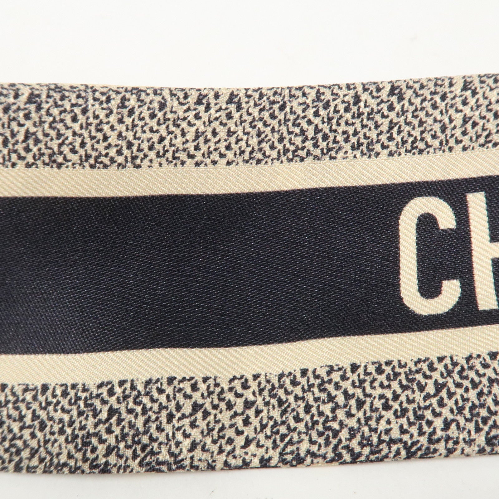 Christian Dior Logo Silk 100% Mitzah Scarf Ivory Black
