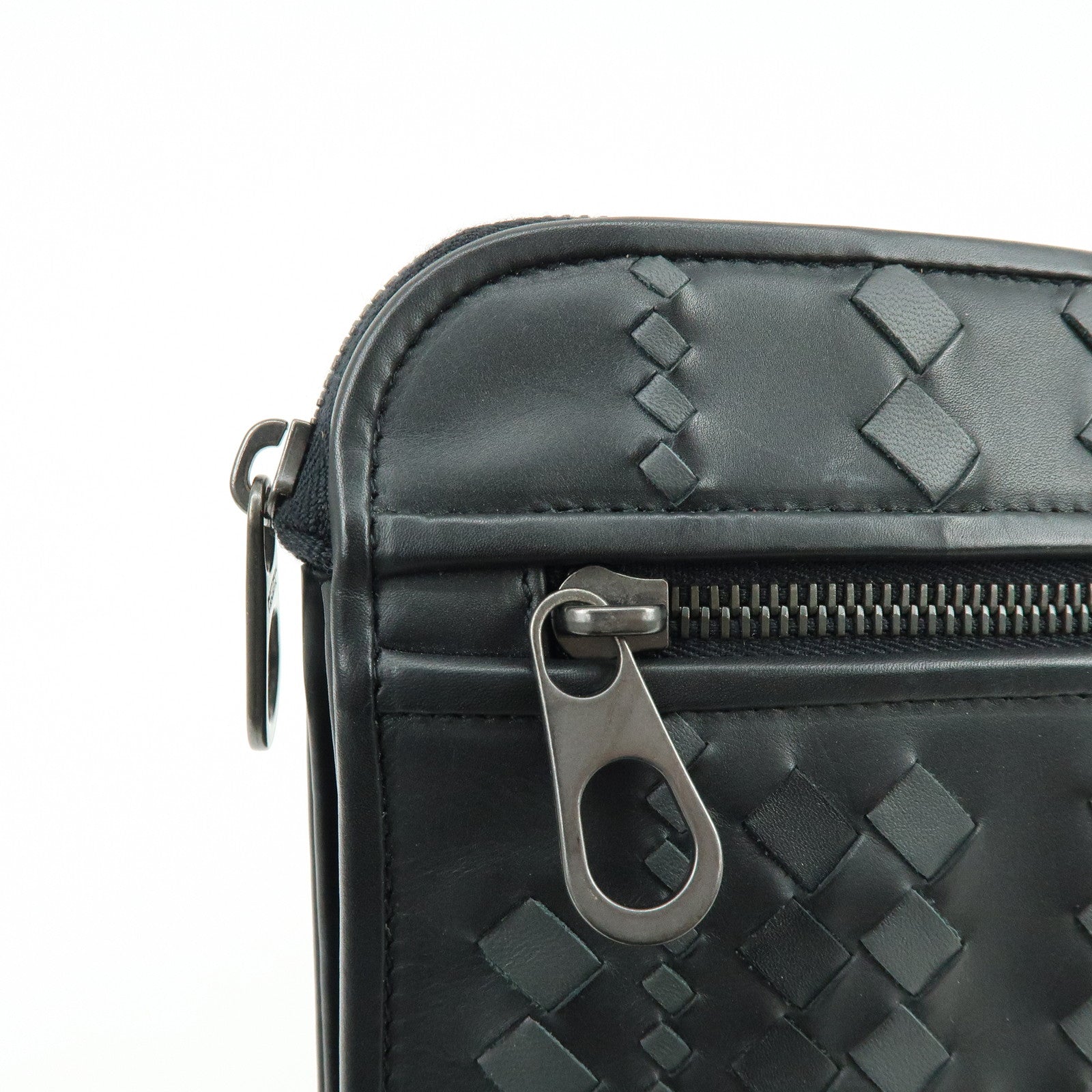 BOTTEGA VENETA Imperatore Intrecciato Clutch Bag Pouch Black