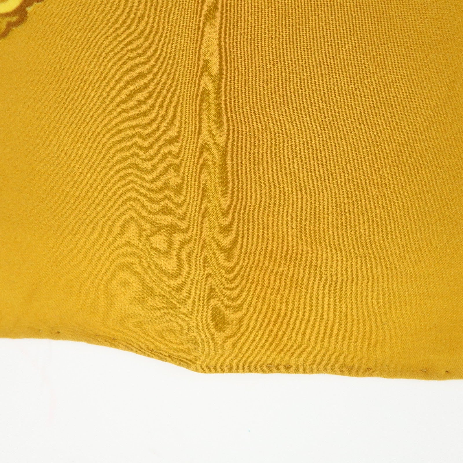 CHANEL Silk 100% Scarf Flower Motif Gold