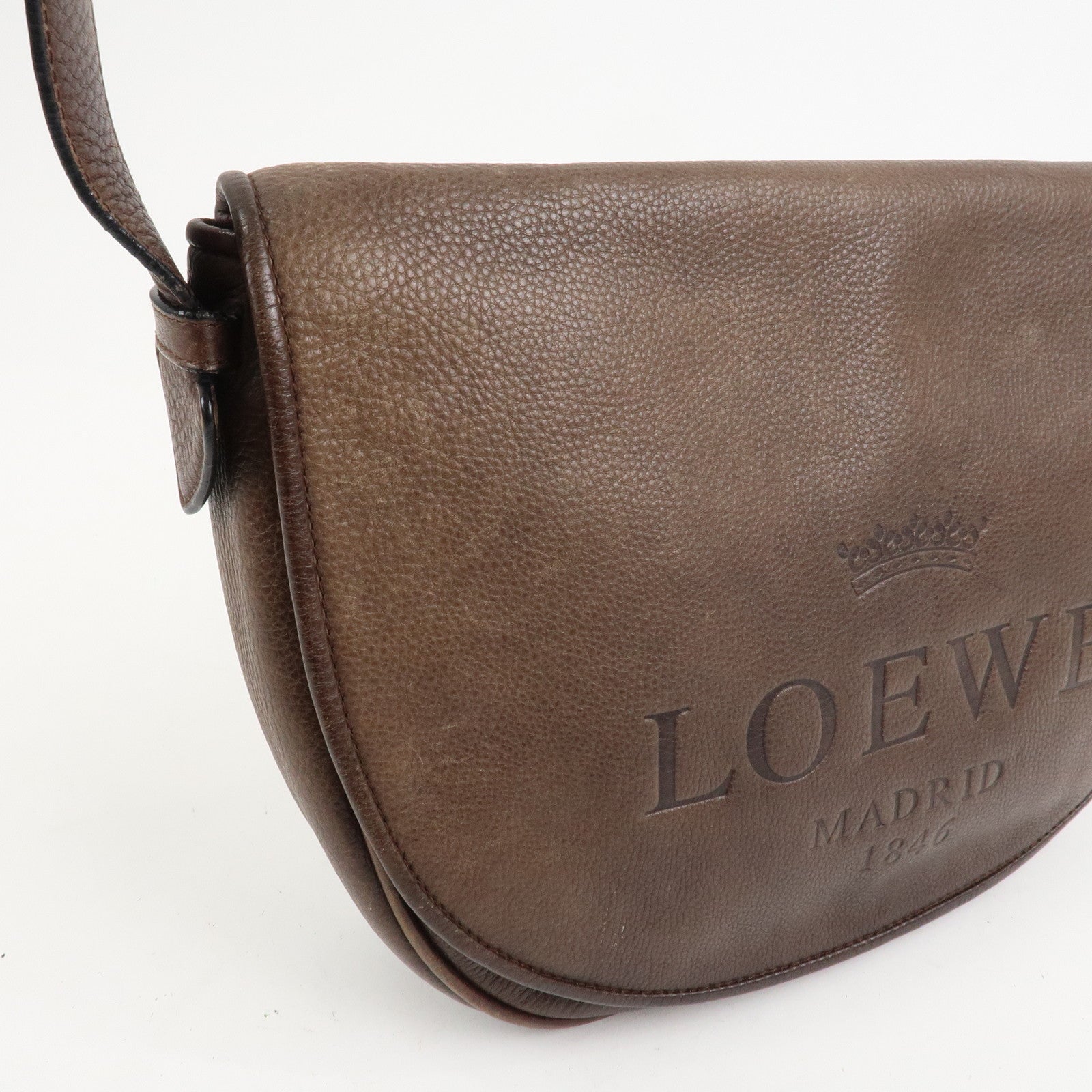 LOEWE Heritage Leather Shoulder Bag Cross Body Bag Brown