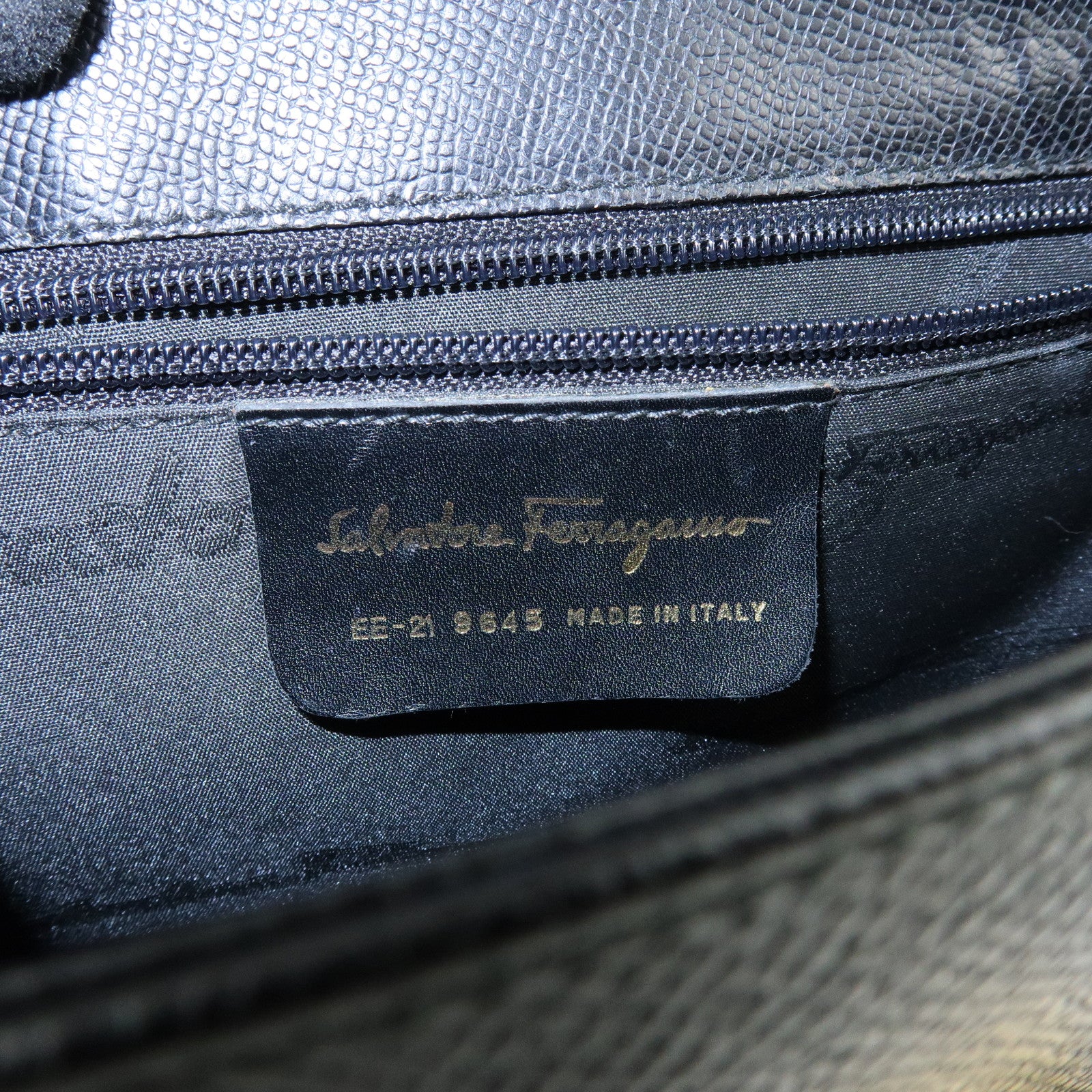 Ferragamo Leather Shoulder Bag Hand Bag Black