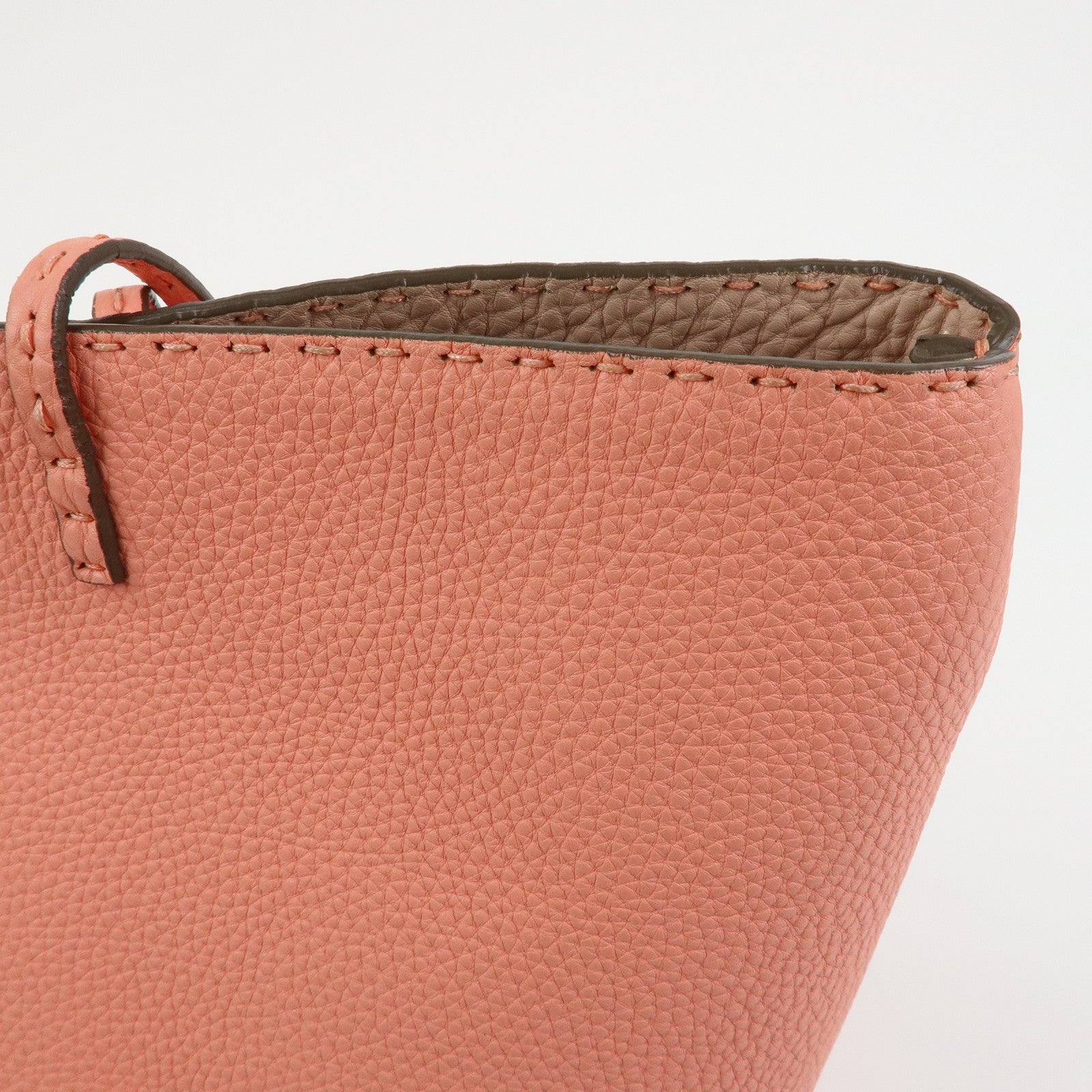 FENDI Selleria Carla Leather Tote Bag Shoulder Bag Pink 8BH257