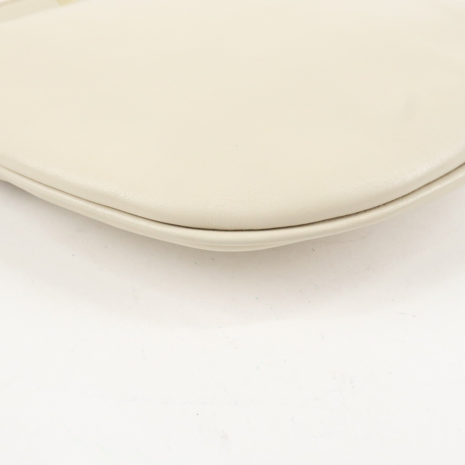 GUCCI Sherry Leather Shoulder Bag Ivory Used