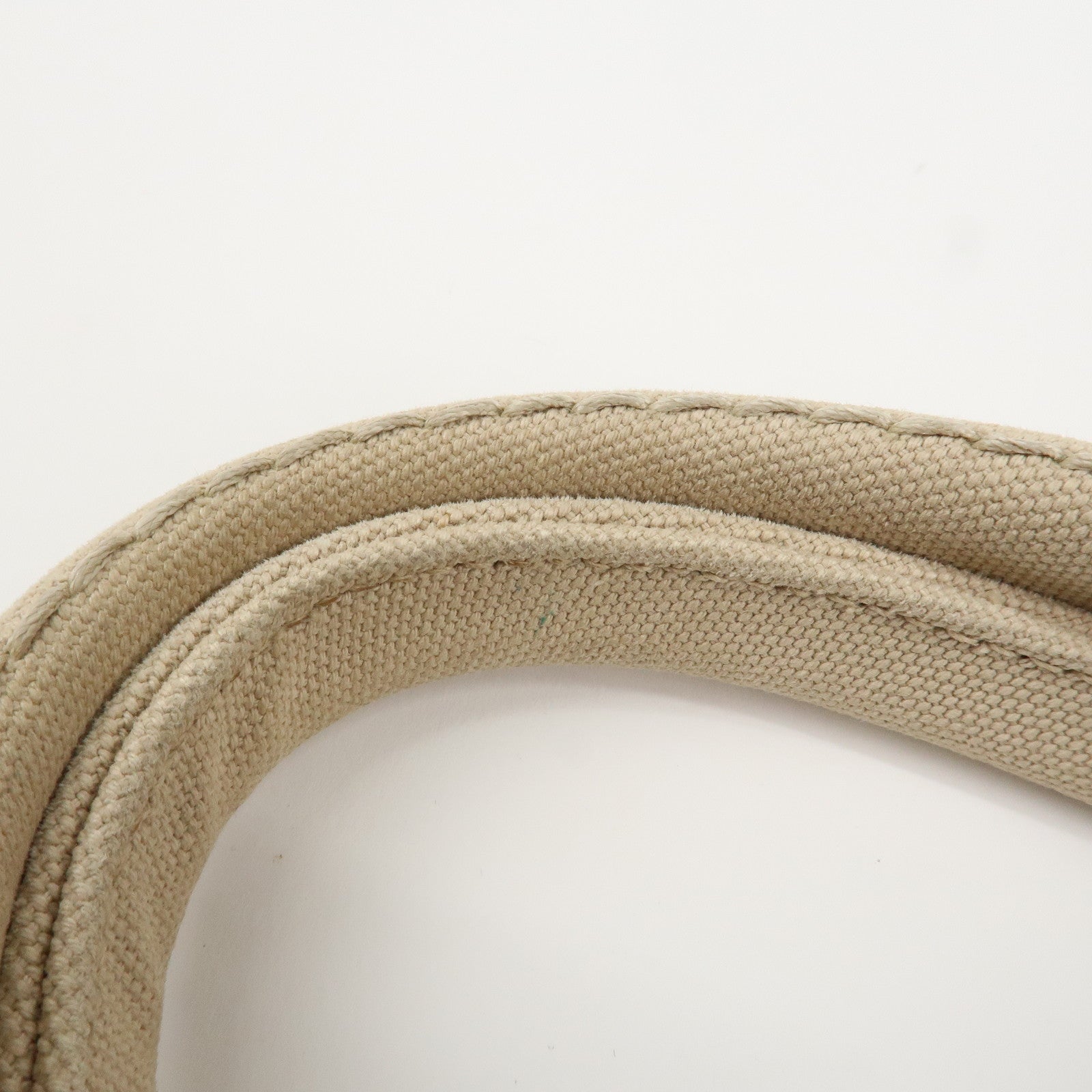 PRADA Logo Canapa Mini Canvas Tote Bag Hand Bag Beige 1BG439 Used