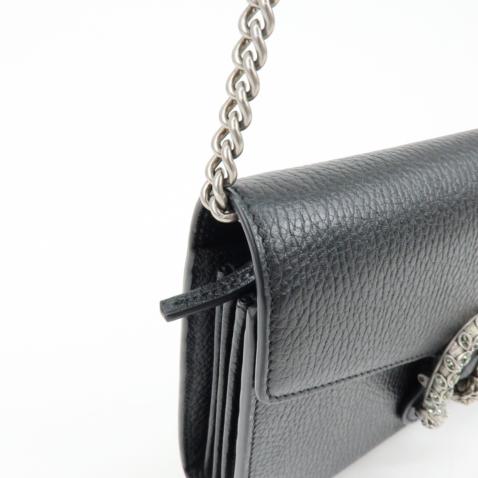 GUCCI Dionysus Leather Chain Wallet Shoulder Bag Black 401231