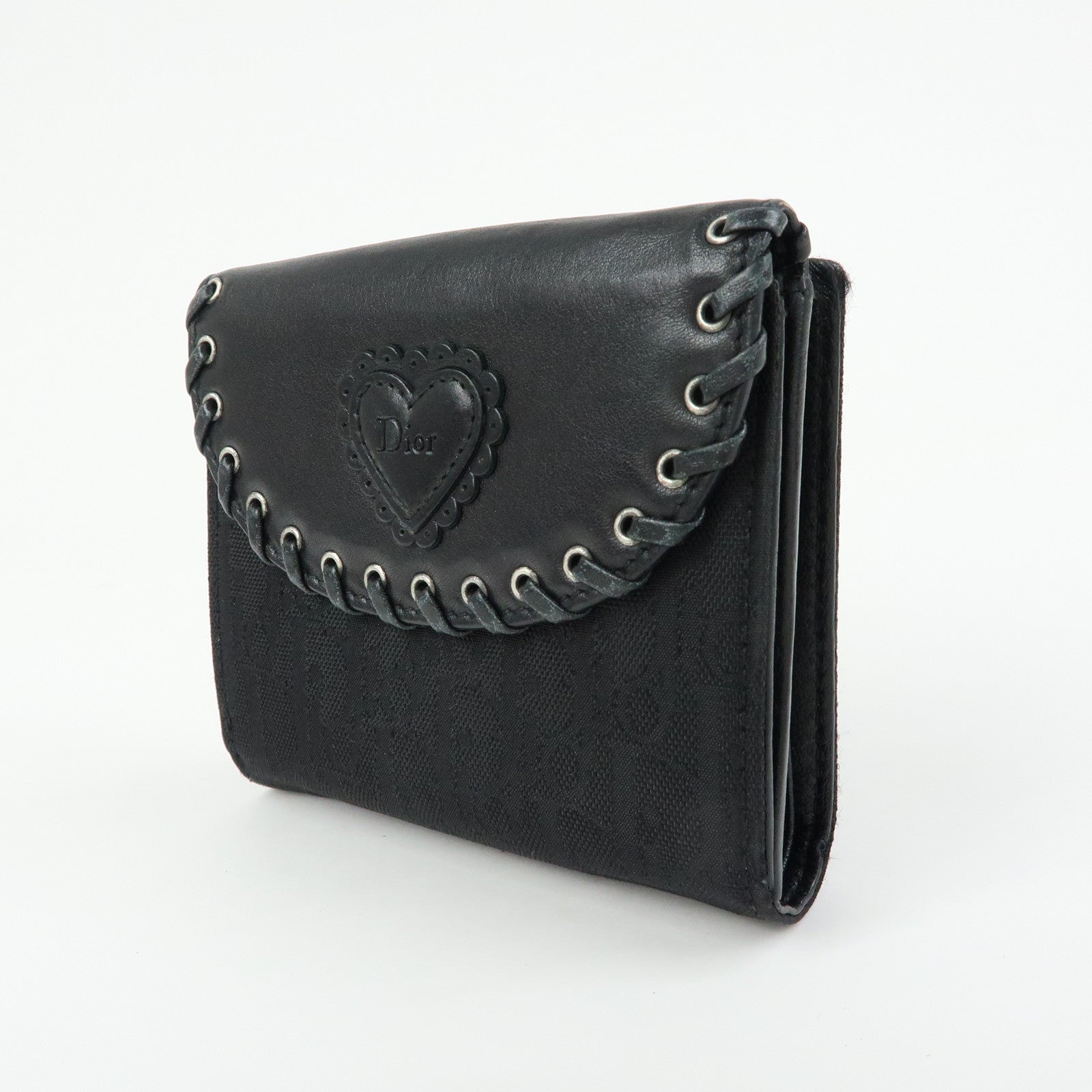 Christian Dior Trotter Ethnic Line Heart Bi-fold Compact Wallet