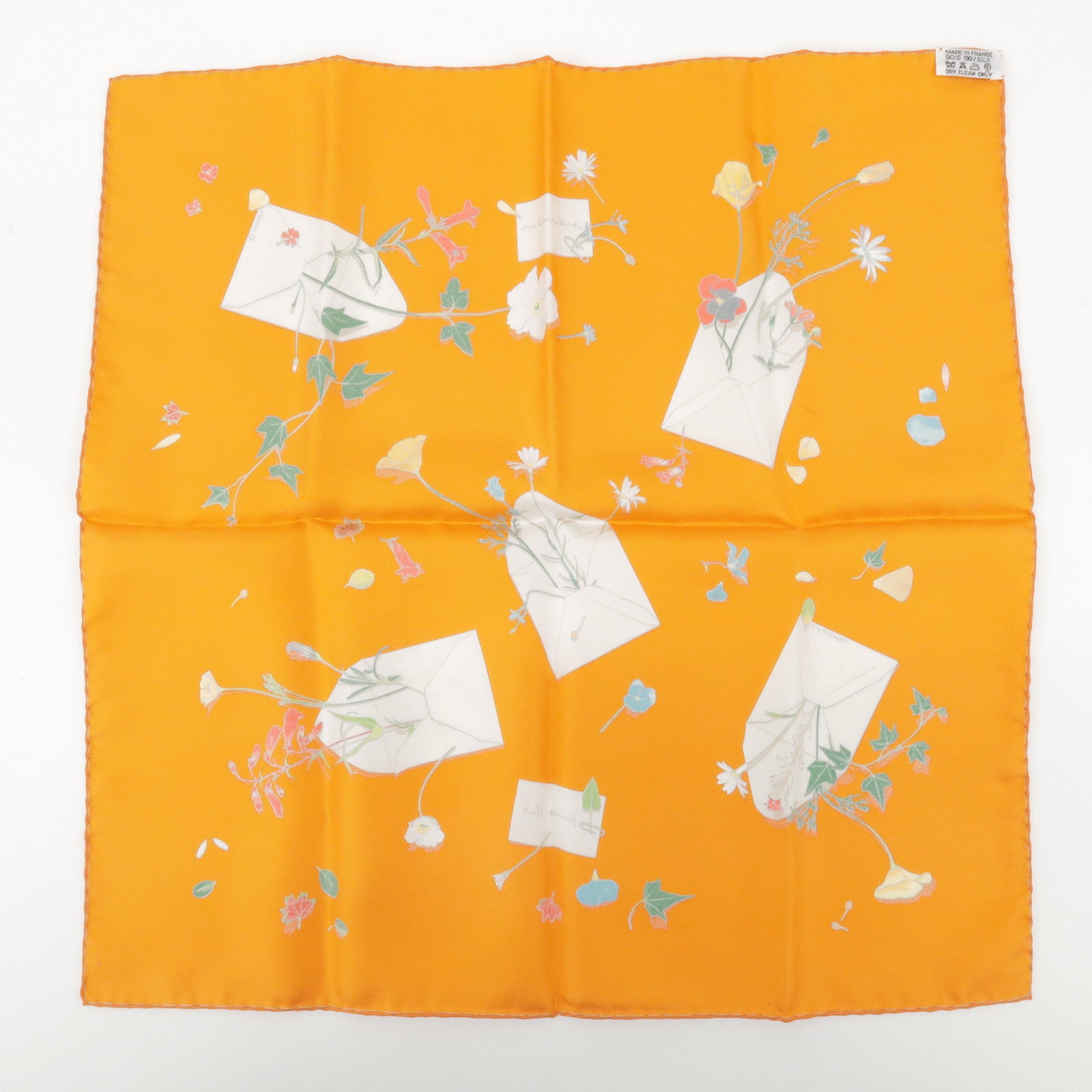 HERMES Carre 45 Set of 2 Silk 100% Scarf Light Pink Orange