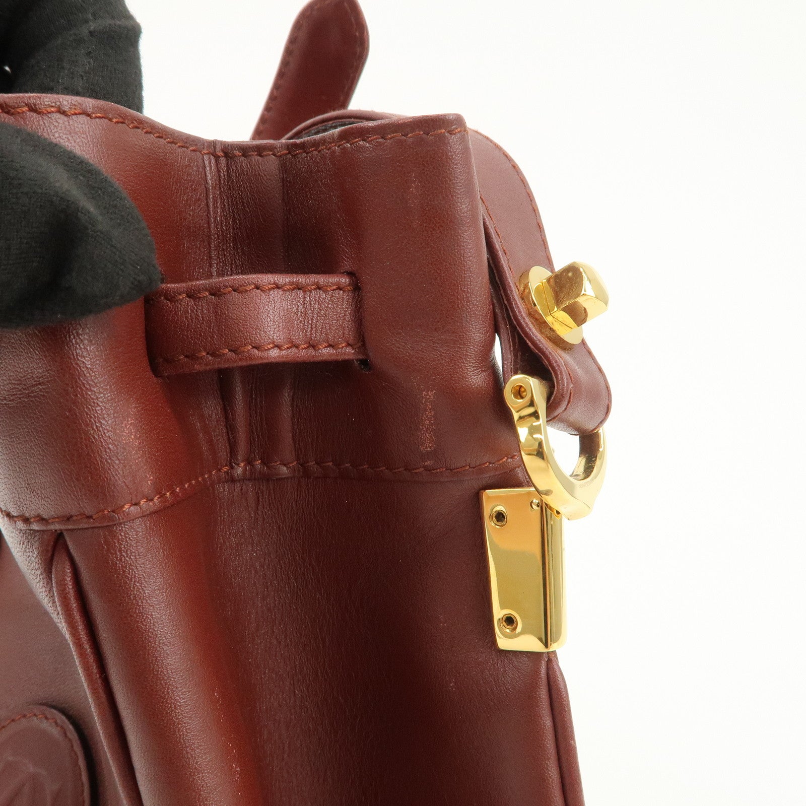 Cartier Must de Cartier Calf Leather Shoulder Bag Burgundy