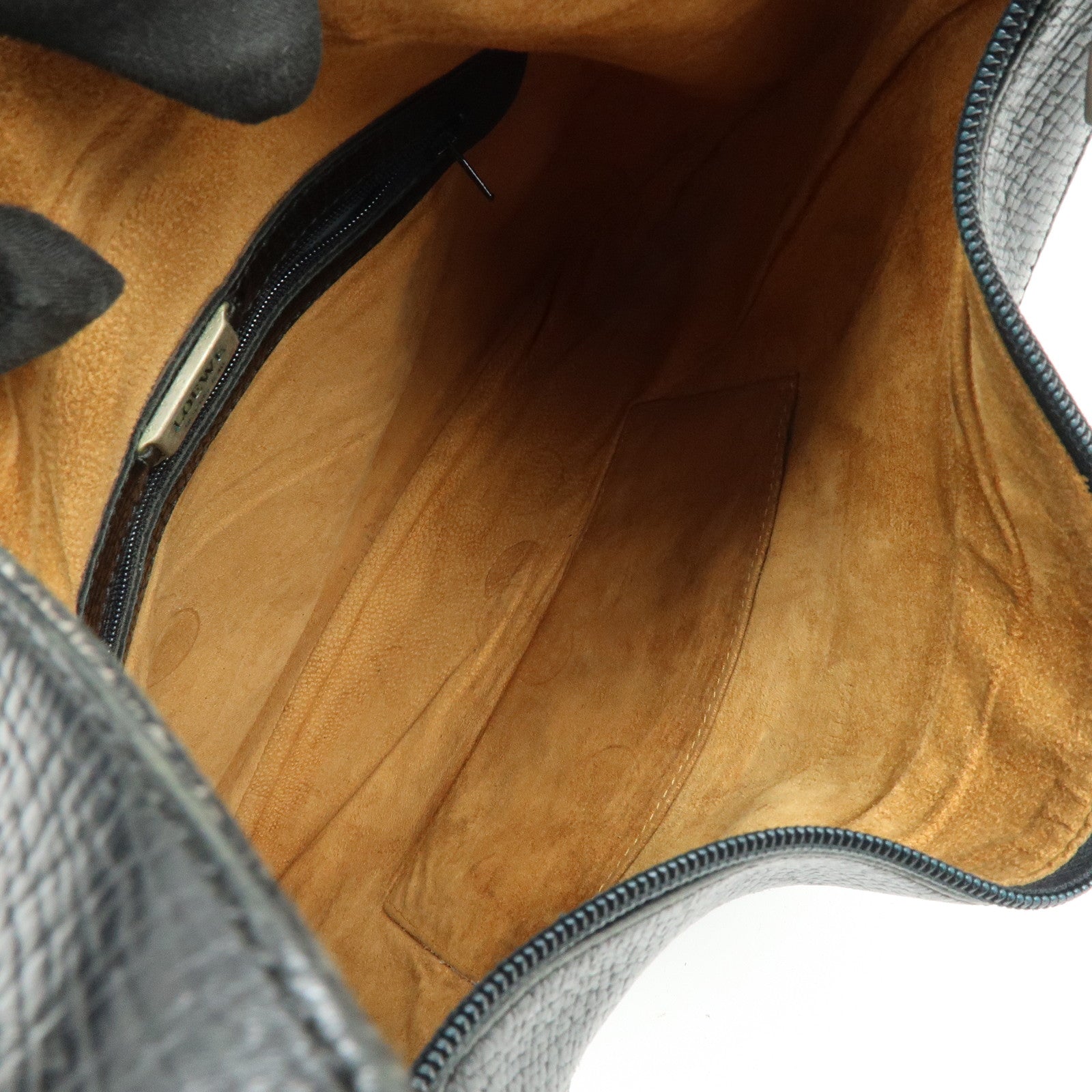 LOEWE Embossed Leather Shoulder Bag Hand Bag Black