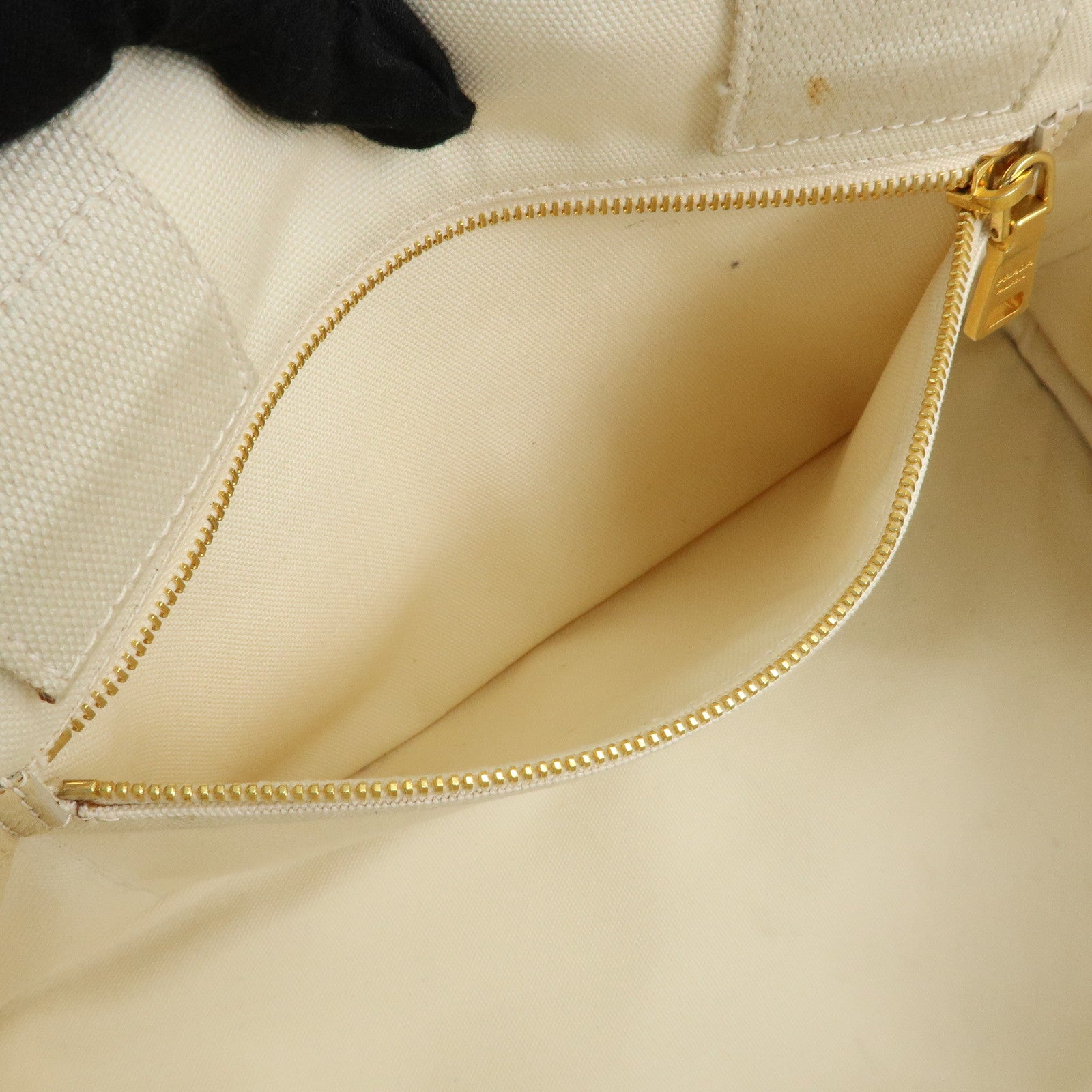 PRADA Canapa Large Triangle Logo Tote Hand Bag Ivory BN1872