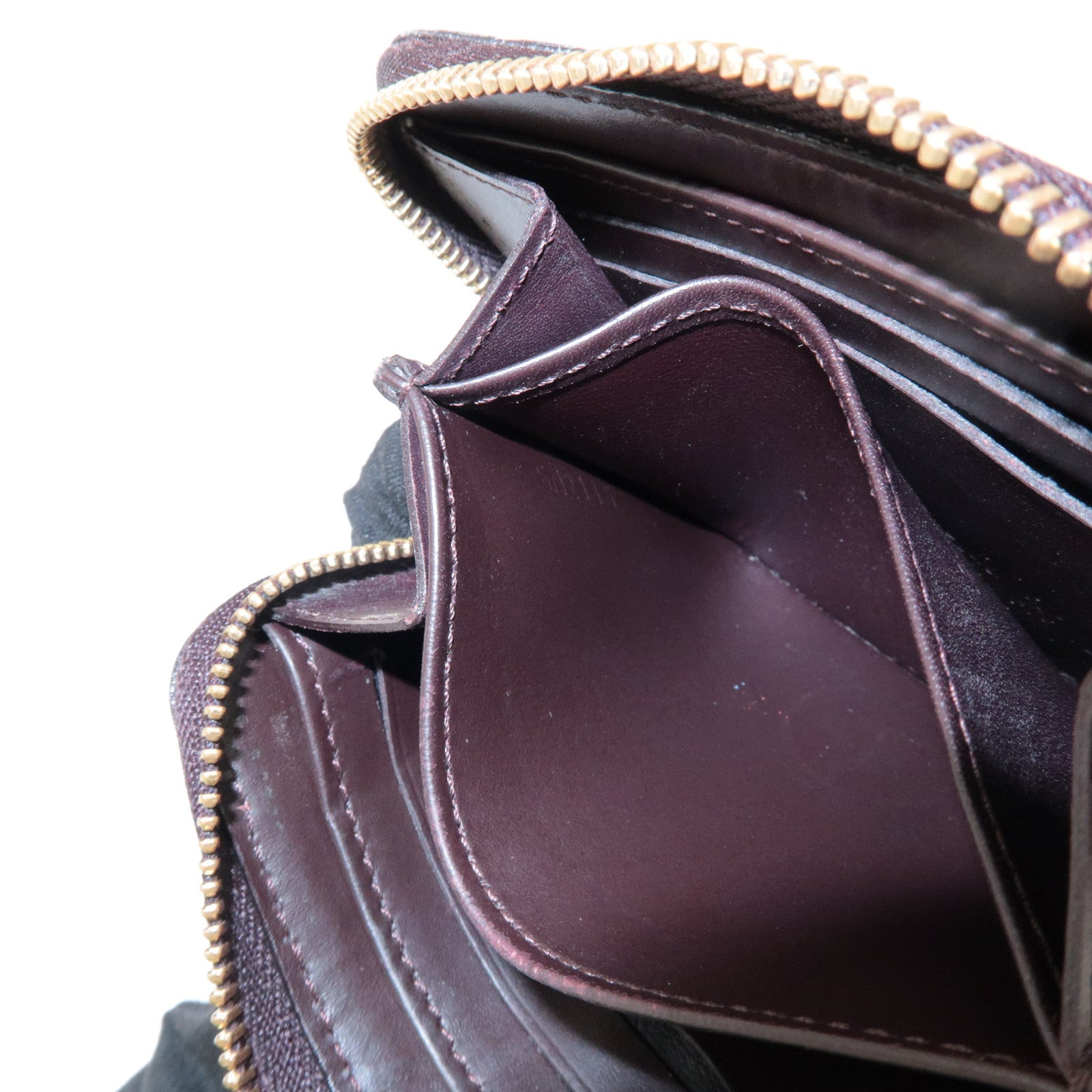 Louis Vuitton Monogram Vernis Zippy Coin Purse Amarante M93607 Used