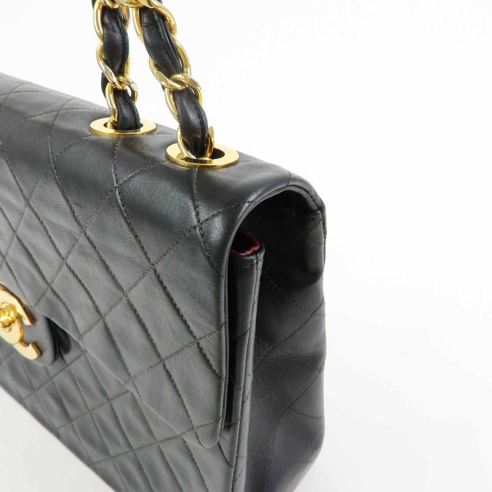 CHANEL Matelasse COCO Mark Chain Lamb Skin Shoulder Bag A01094