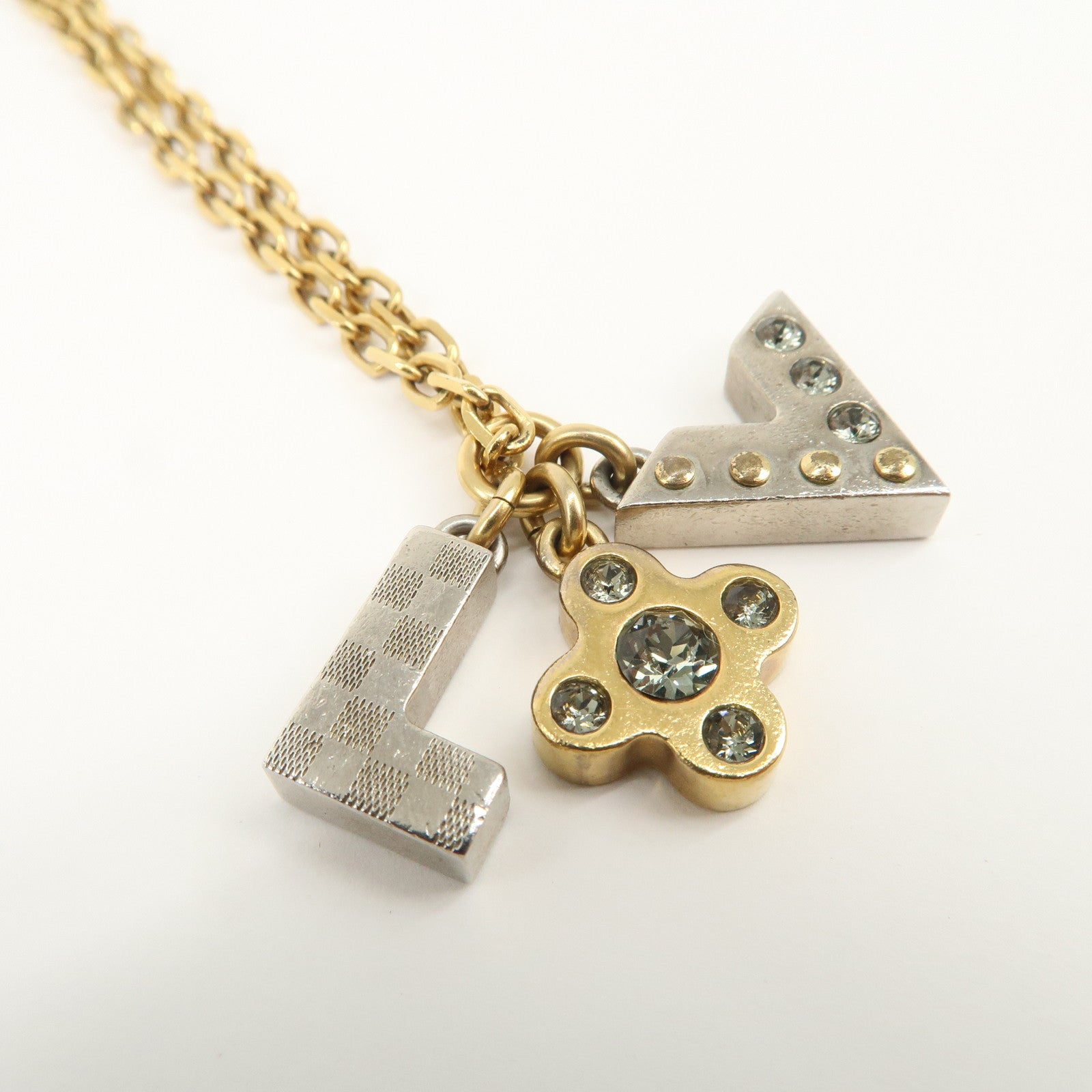 Louis Vuitton Pendentif Love Letters Metal Necklace Gold M75421