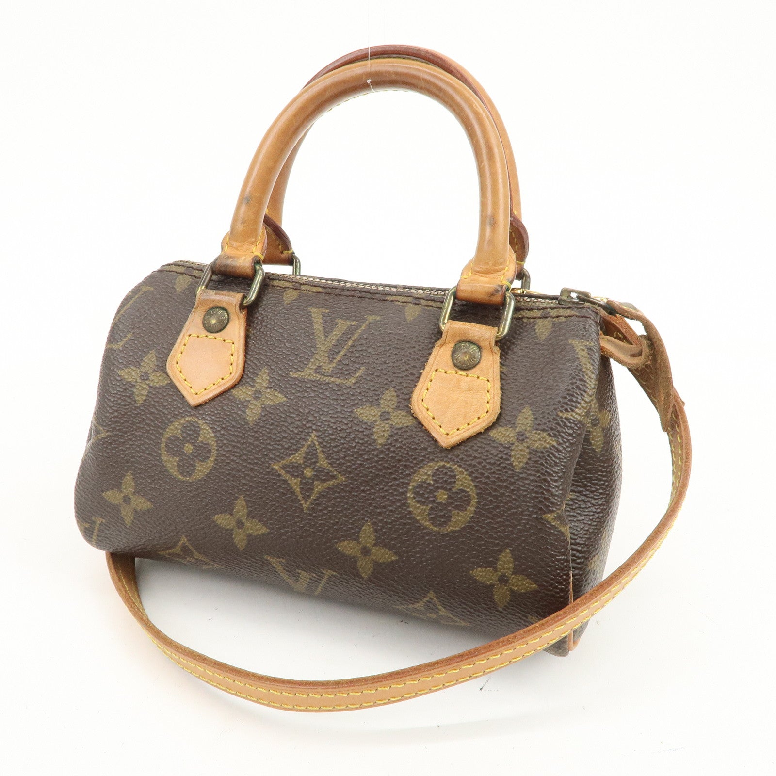Louis Vuitton Monogram Mini Speedy Hand Shoulder Bag Brown M41534