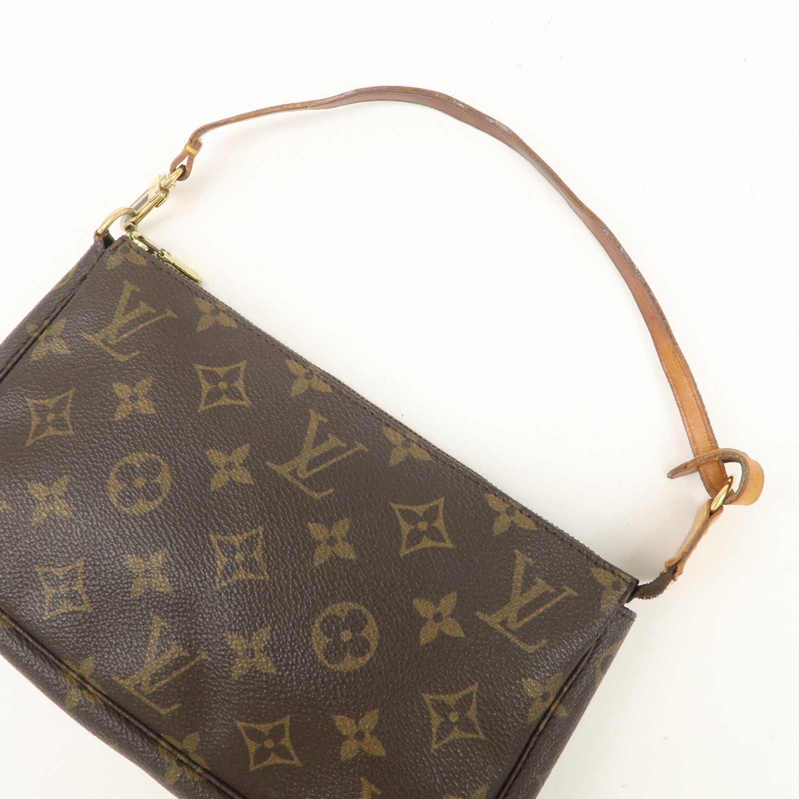 Louis Vuitton Monogram Pochette Accessoires Hand Bag Brown M51980 Used