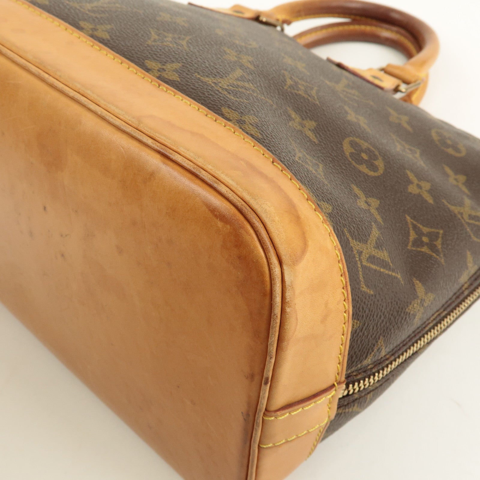 Louis Vuitton Monogram Alma Hand Bag Brown M51130 Used