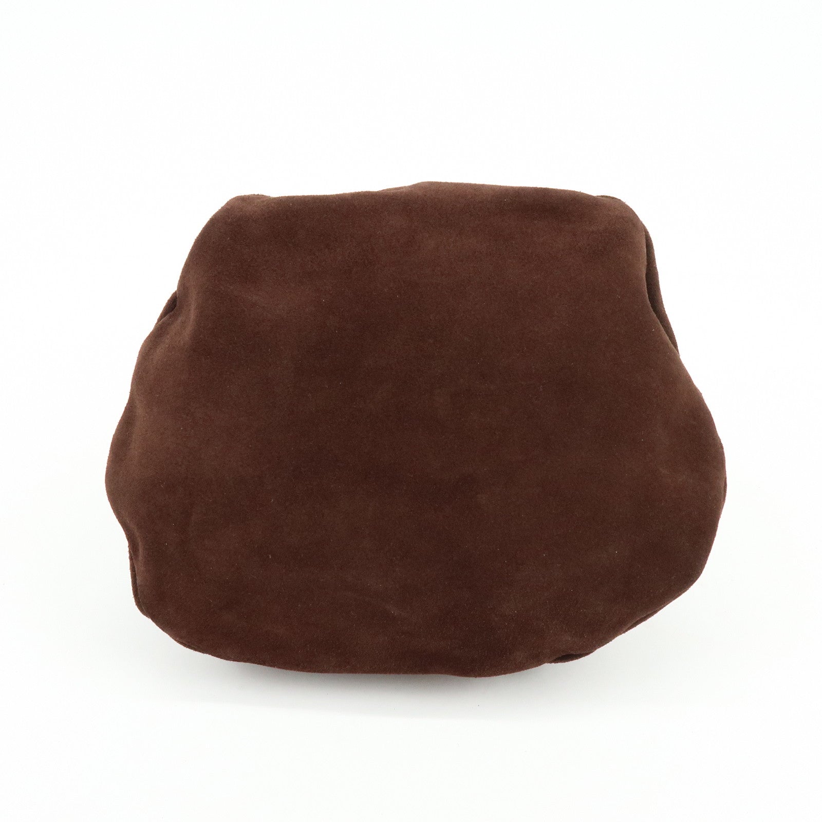 BOTTEGA VENETA Suede Leather Drawstring Shoulder Bag Brown