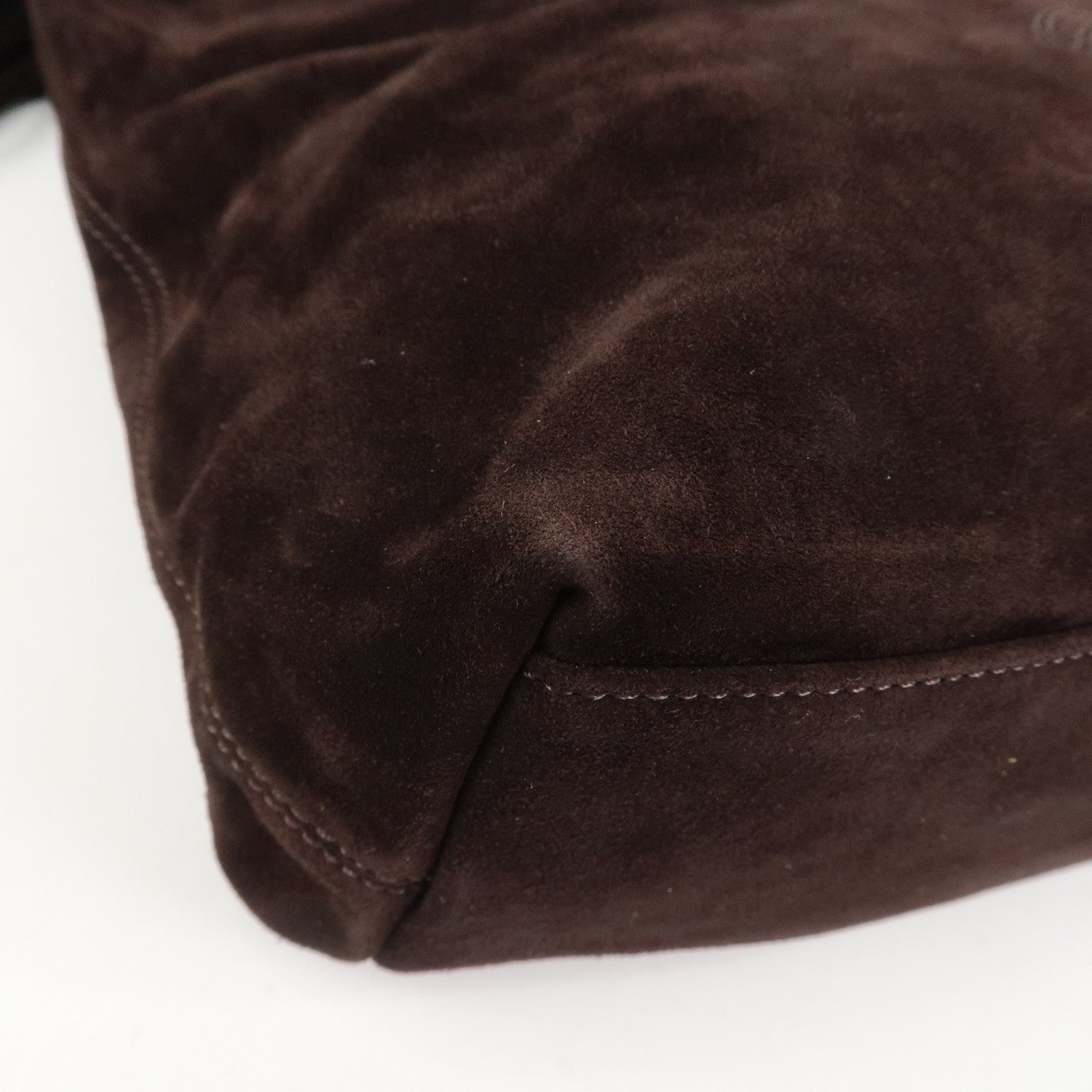 CHANEL COCO Mark Suede Tote Bag Shoulder Bag Brown