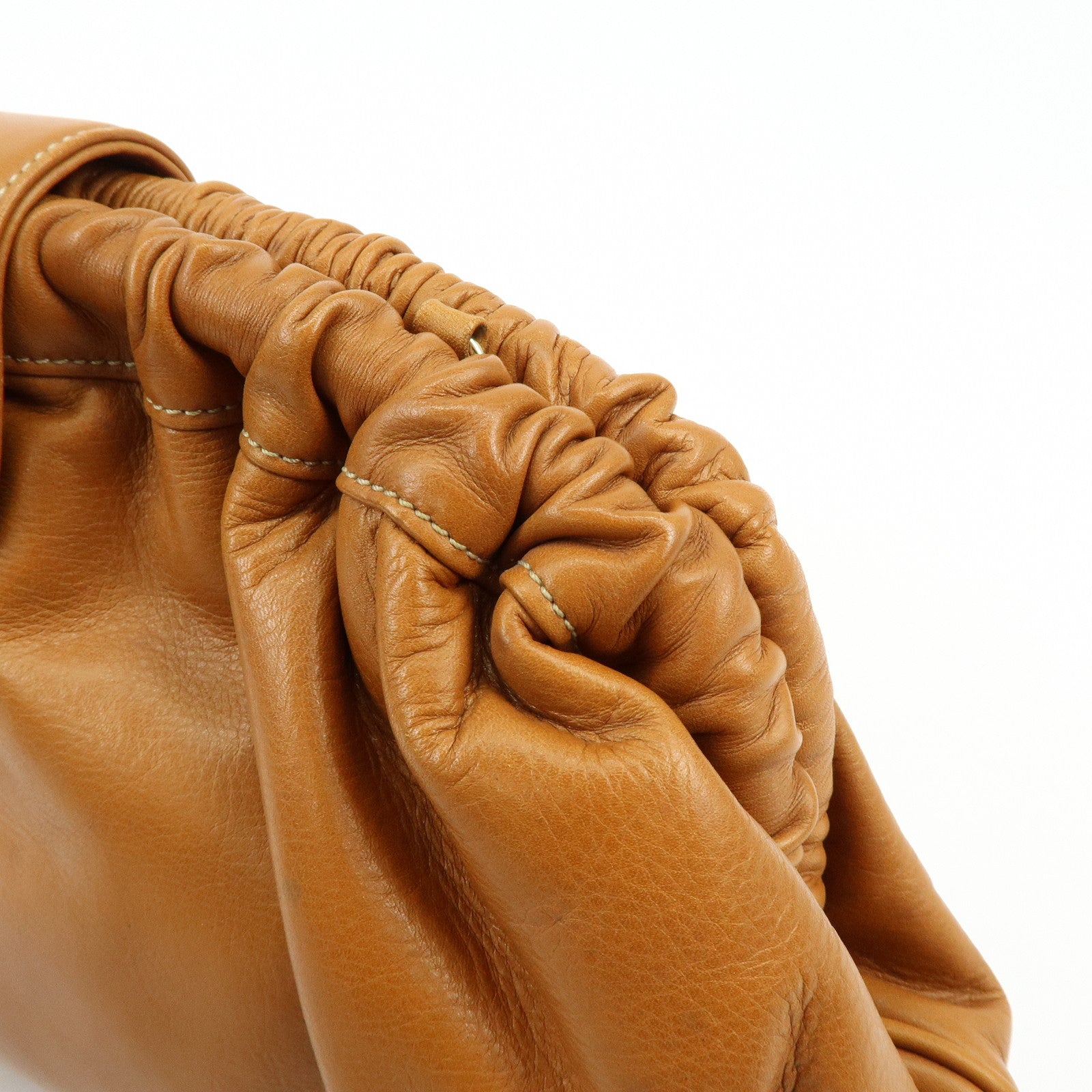 CELINE Leather 2Way Shoulder Bag Clutch Bag Brown