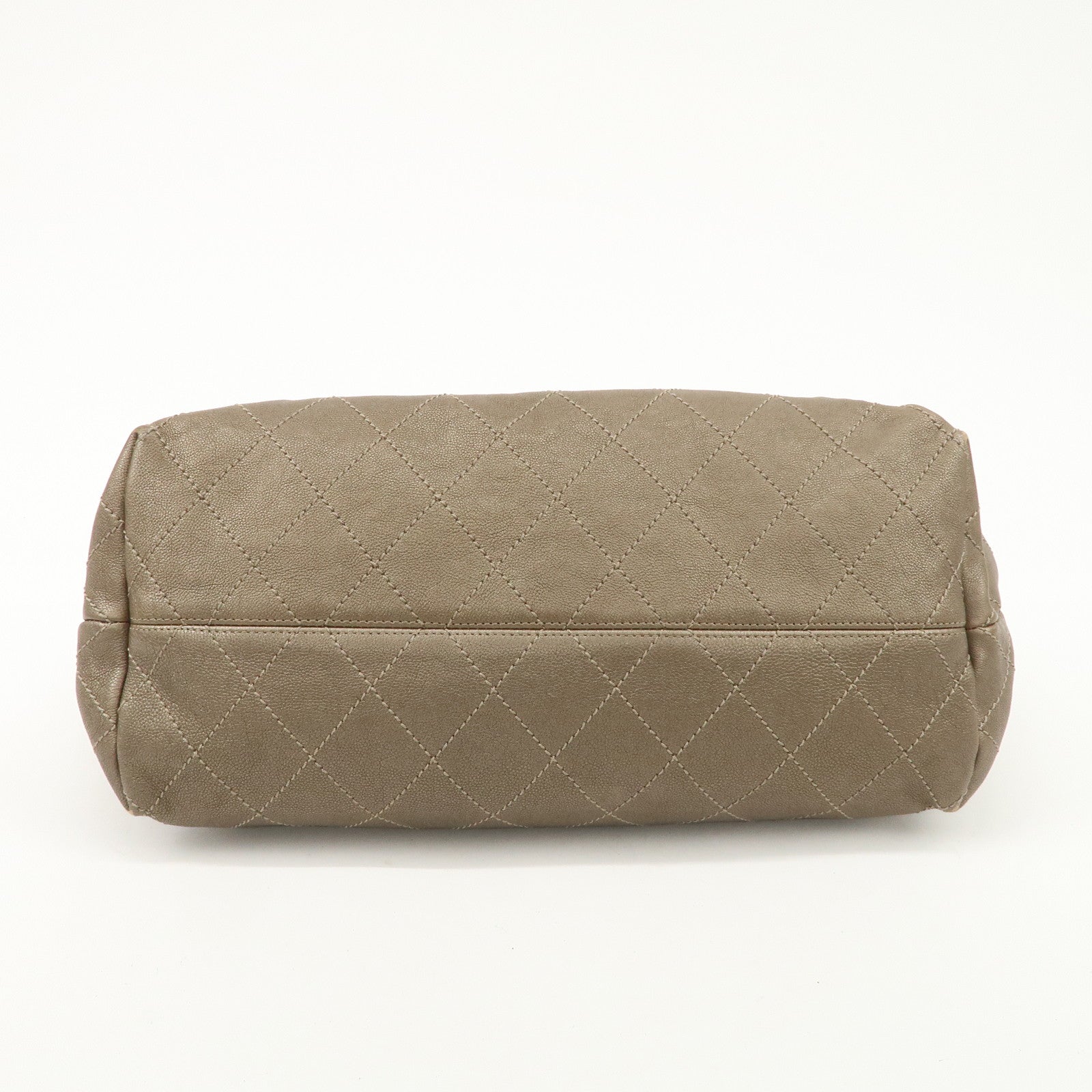 CHANEL COCO Cabas Matelasse Leather Chain Shoulder Bag Brown A33986 Used